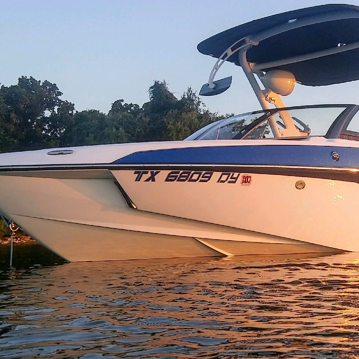 00008 Malibu Wakesetter Boat Registration by Domed Numbers Dark Blue Flake