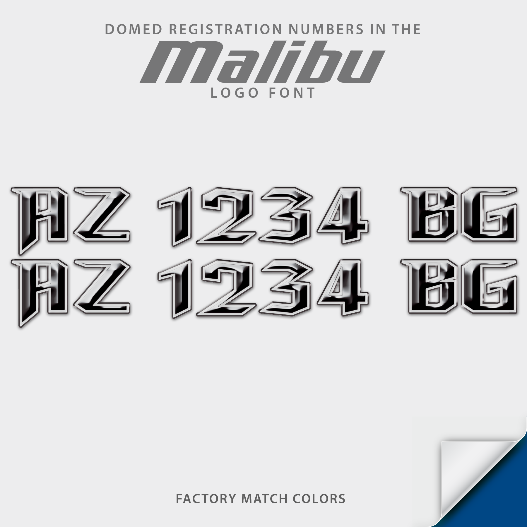 2010-2013 Malibu Wakesetter Domed Registration, Factory Decal Matched Colors