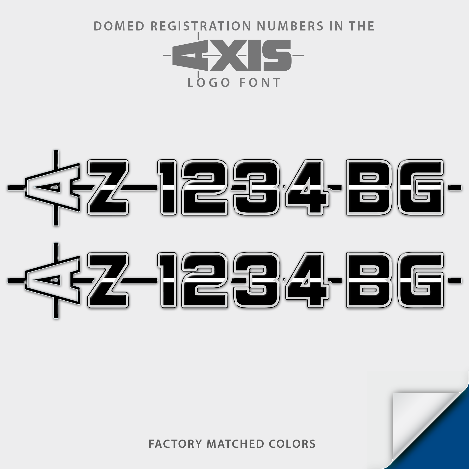 2017-2019 Axis Domed Registration, Factory Decal Matched Colors
