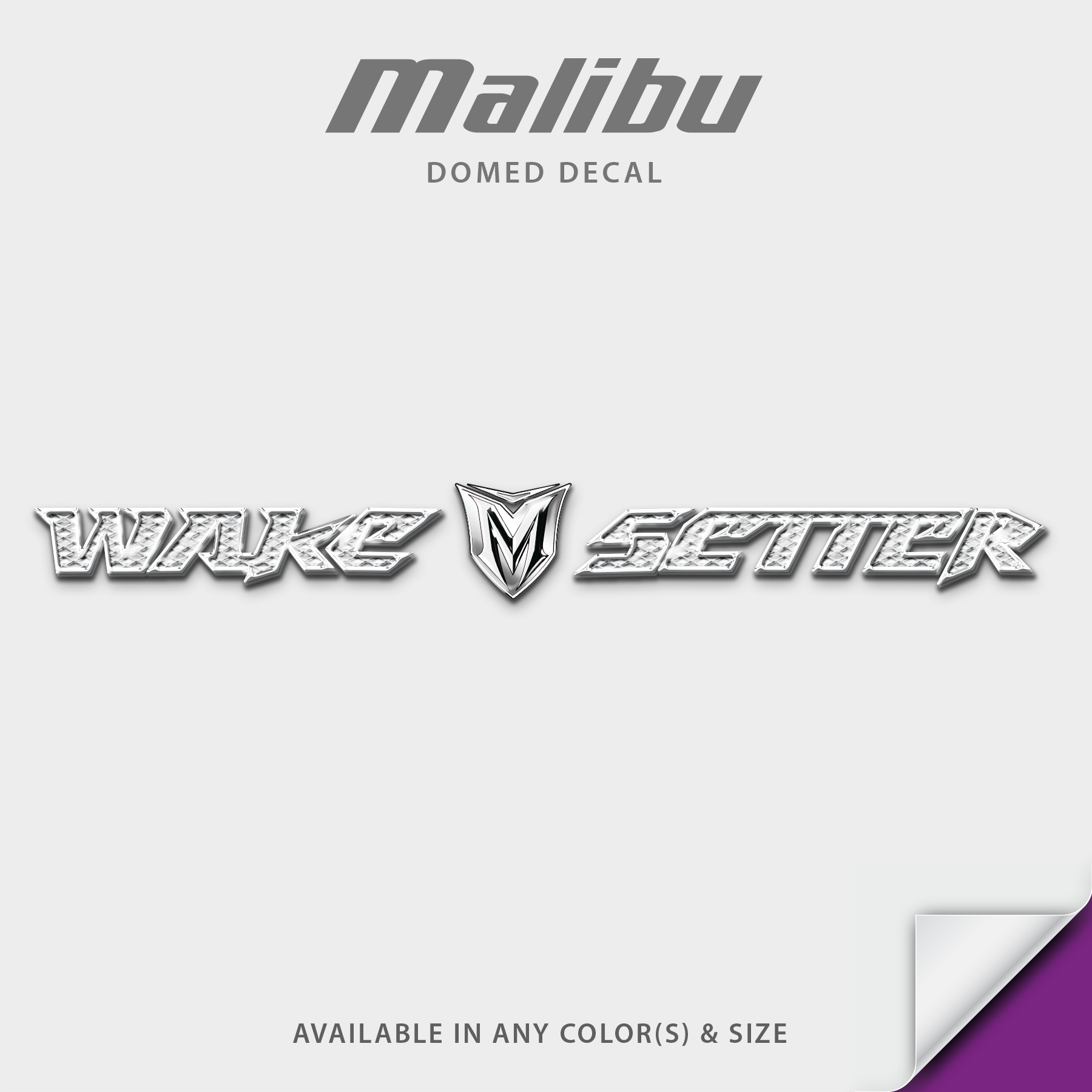 2007-2009 Malibu Wakesetter Domed Boat Decal, Factory Decal Matched Colors