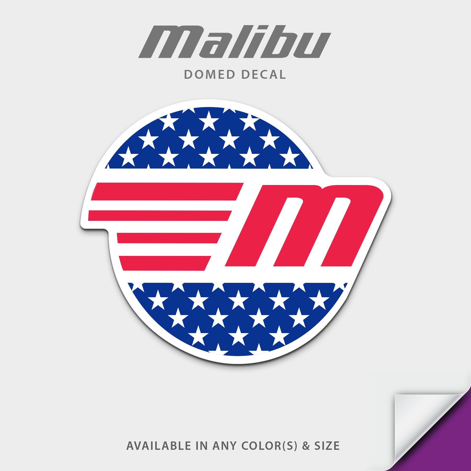 Malibu Sun with M Domed Accessory Decal
