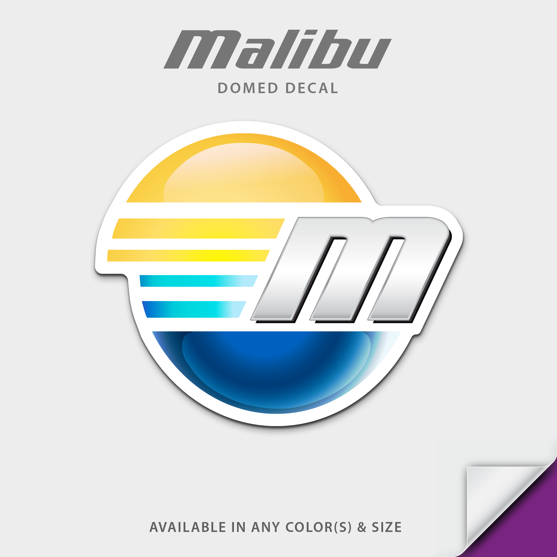 Malibu Sun with M Domed Accessory Decal