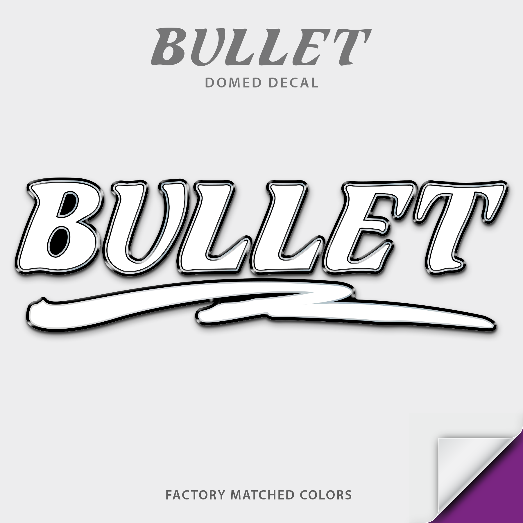 Bullet Boats Swoosh Domed Boat Decal