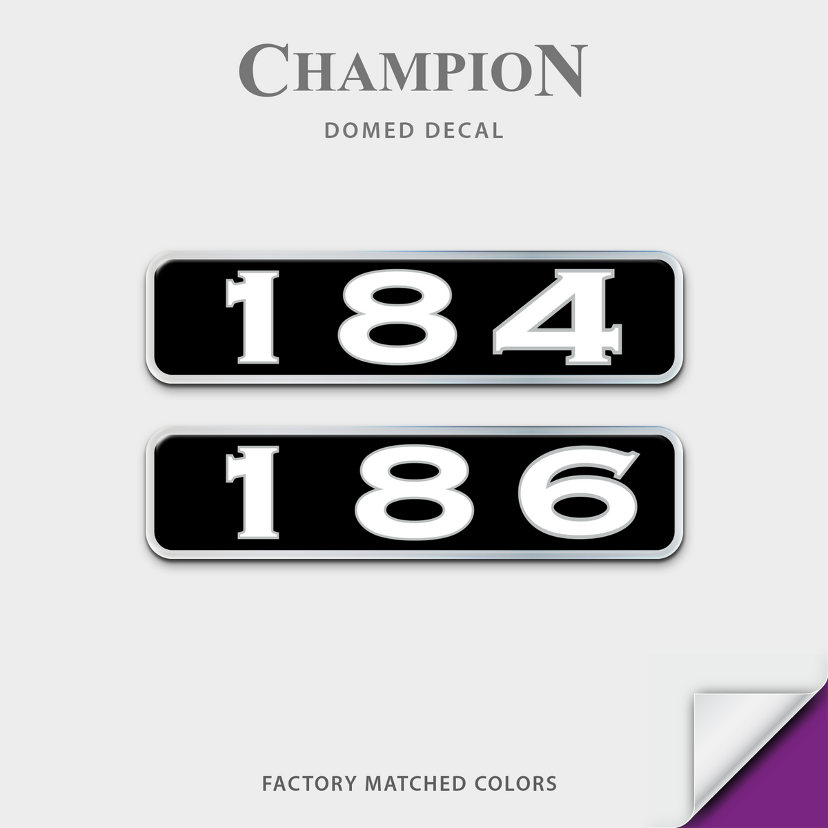 Champion Boat Model Domed Decal, any number
