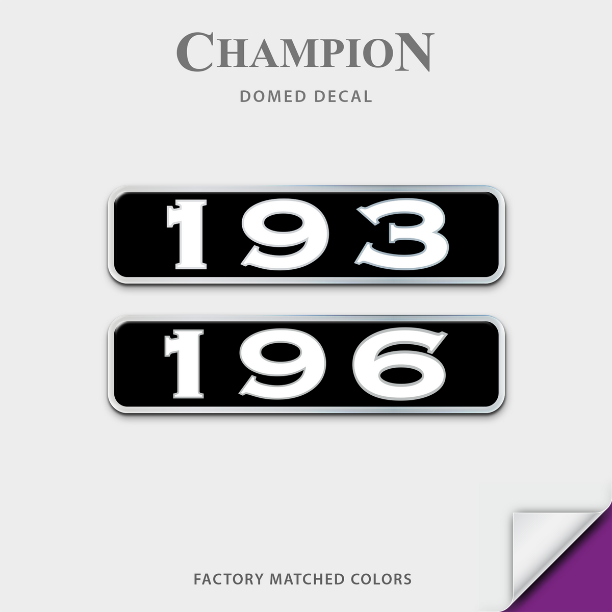 Champion Boat Model Domed Decal, any number