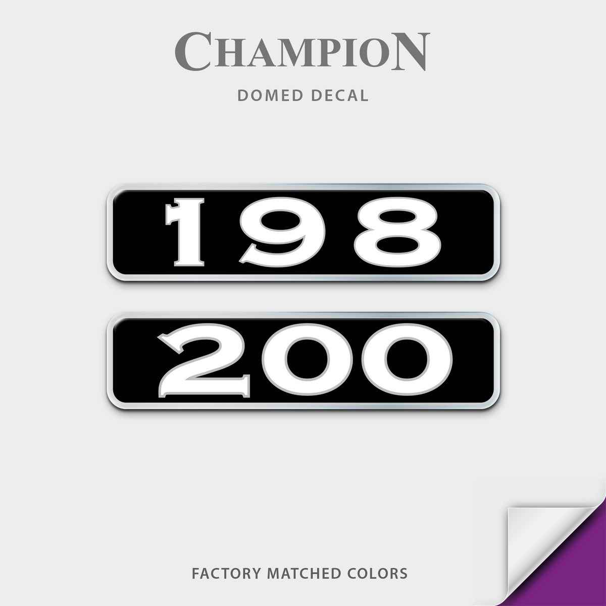 Champion Boat Model Domed Decal, any number