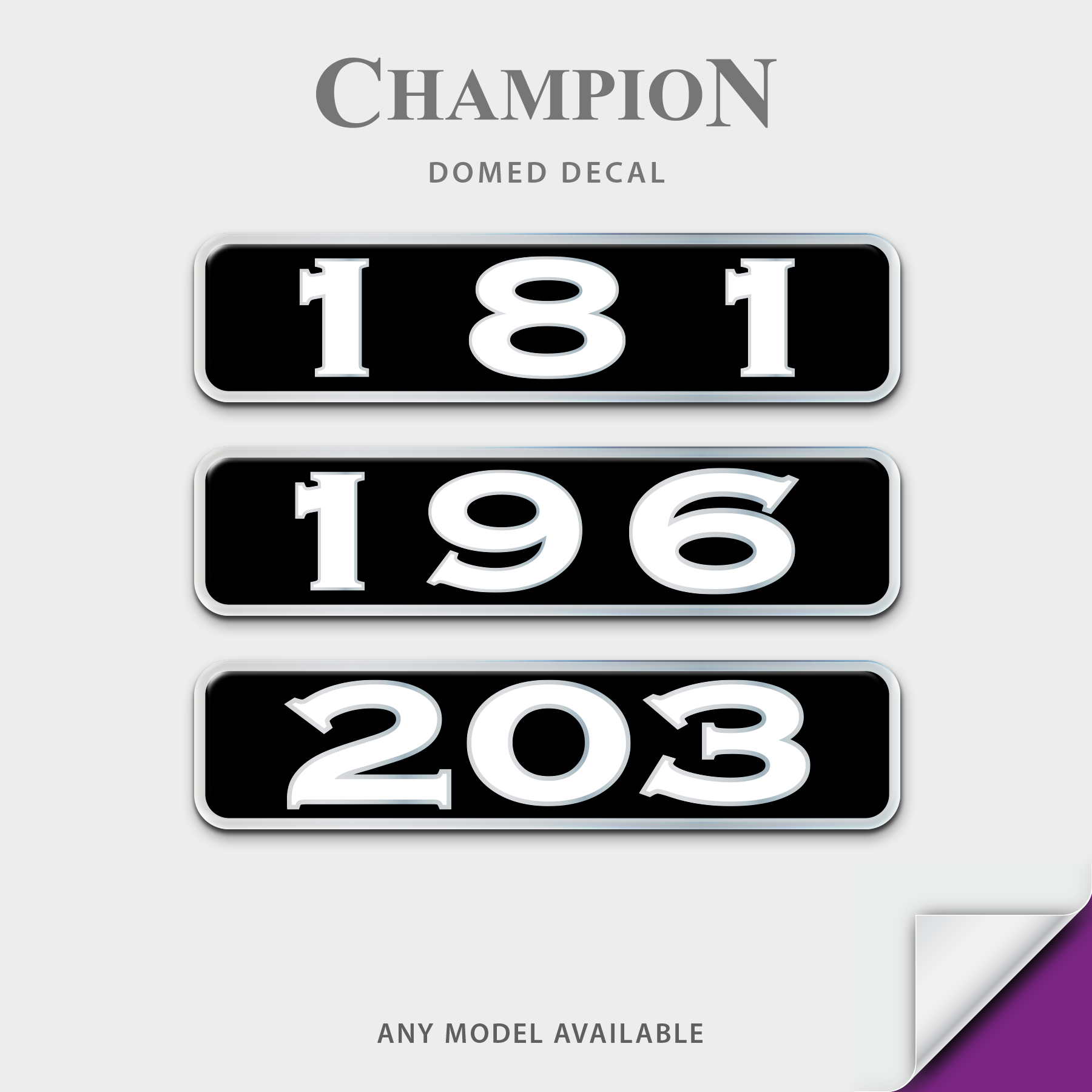 Champion Boats Model Domed Boat Decal