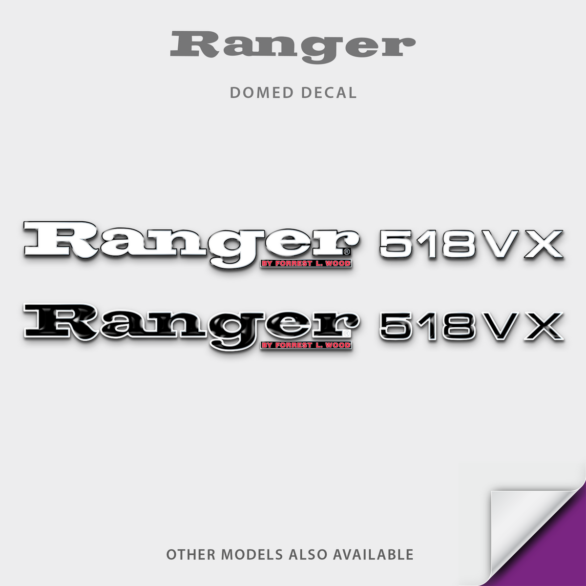 1996-2014 Ranger Boat Model Domed Decal, any number