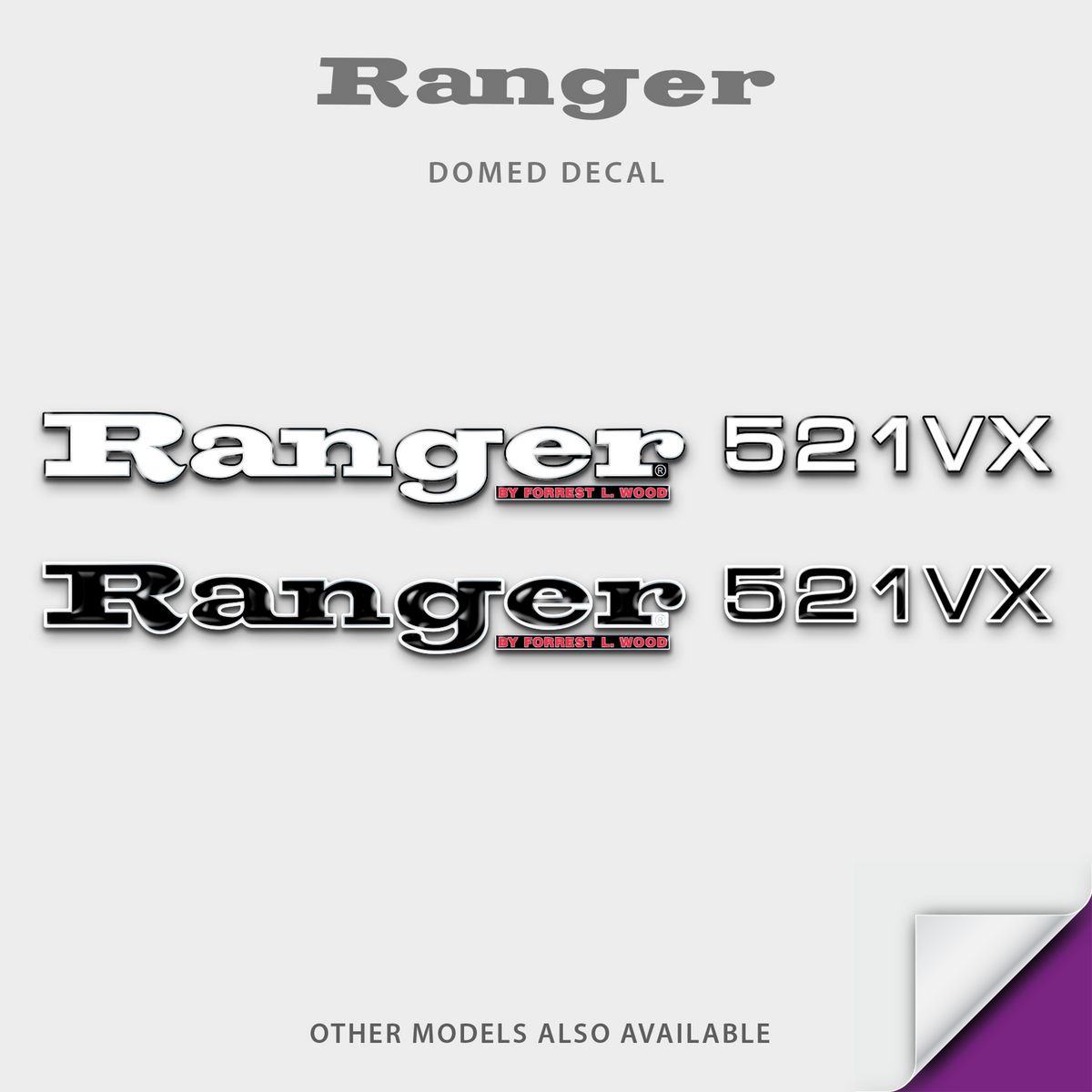 1996-2014 Ranger Boat Model Domed Decal, any number