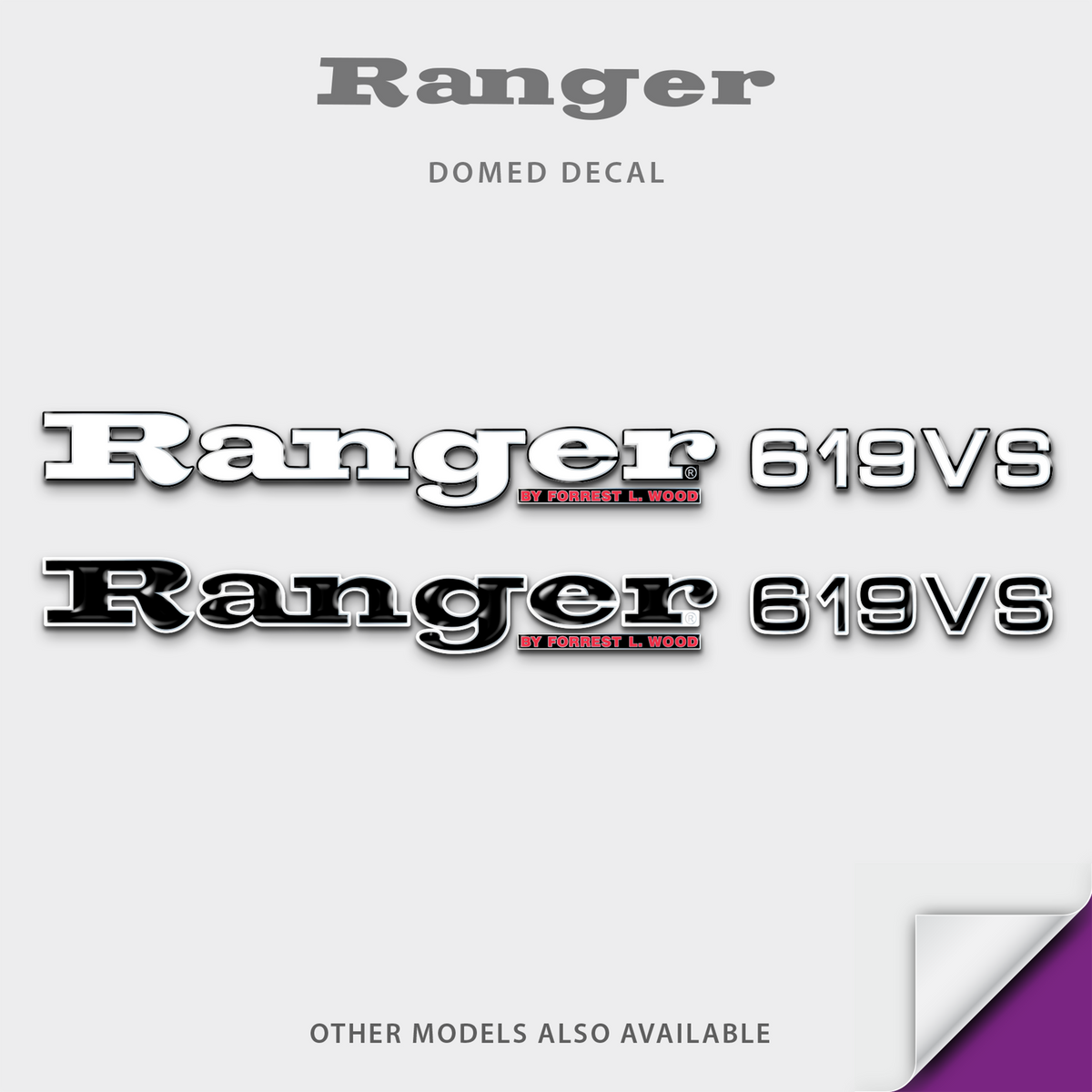 1996-2014 Ranger Boat Model Domed Decal, any number