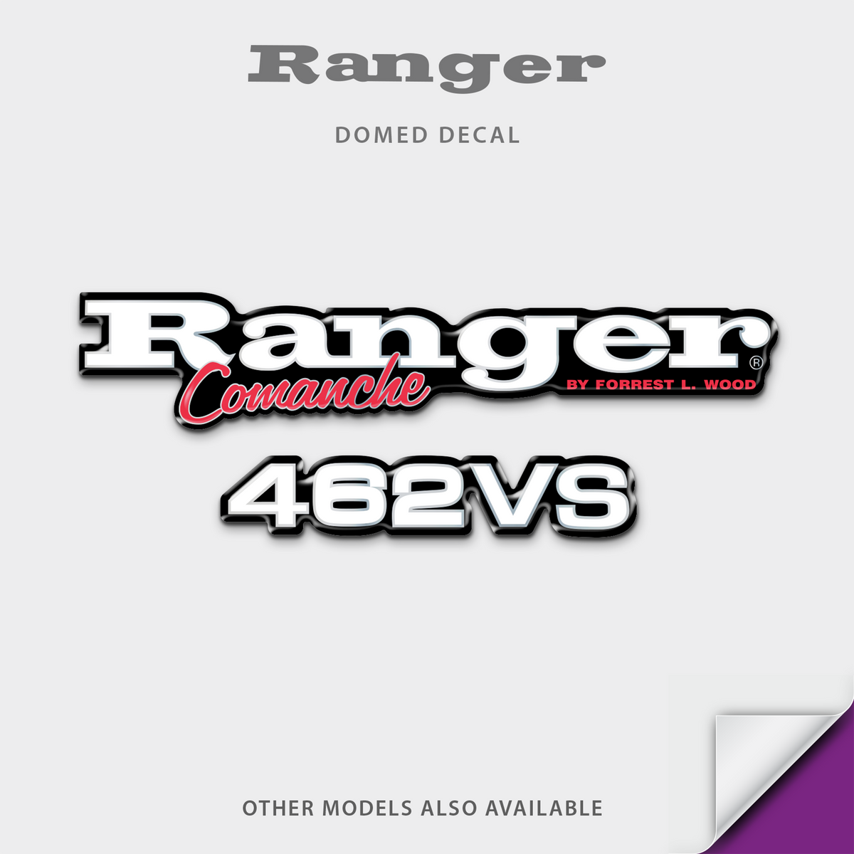 1995-1997 Ranger Comanche Boat Model Domed Decal, any number