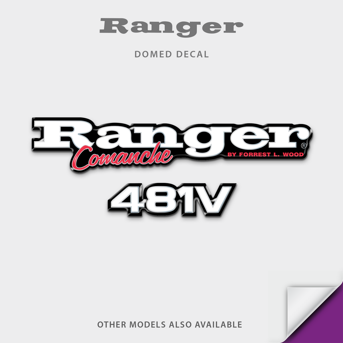1995-1997 Ranger Comanche Boat Model Domed Decal, any number