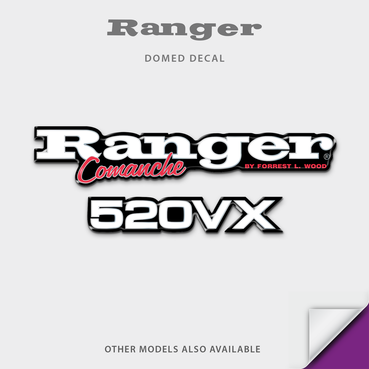 1995-1997 Ranger Comanche Boat Model Domed Decal, any number