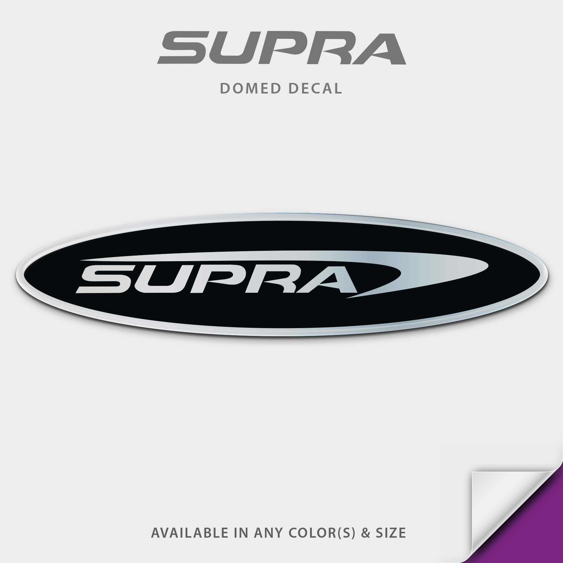 Supra Oval Domed Accessory Decal