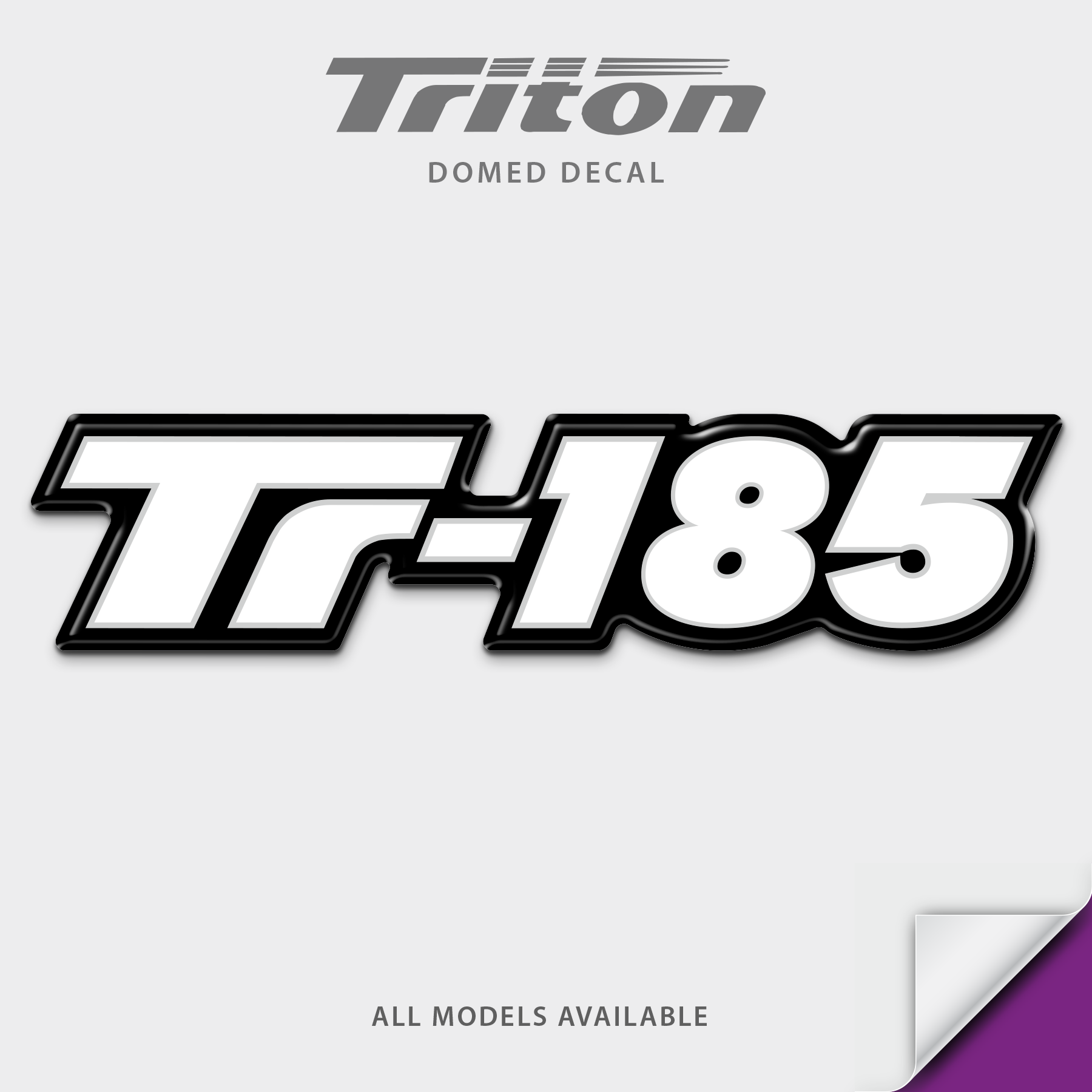 Triton Boats Model Number Domed Boat Decal, any model