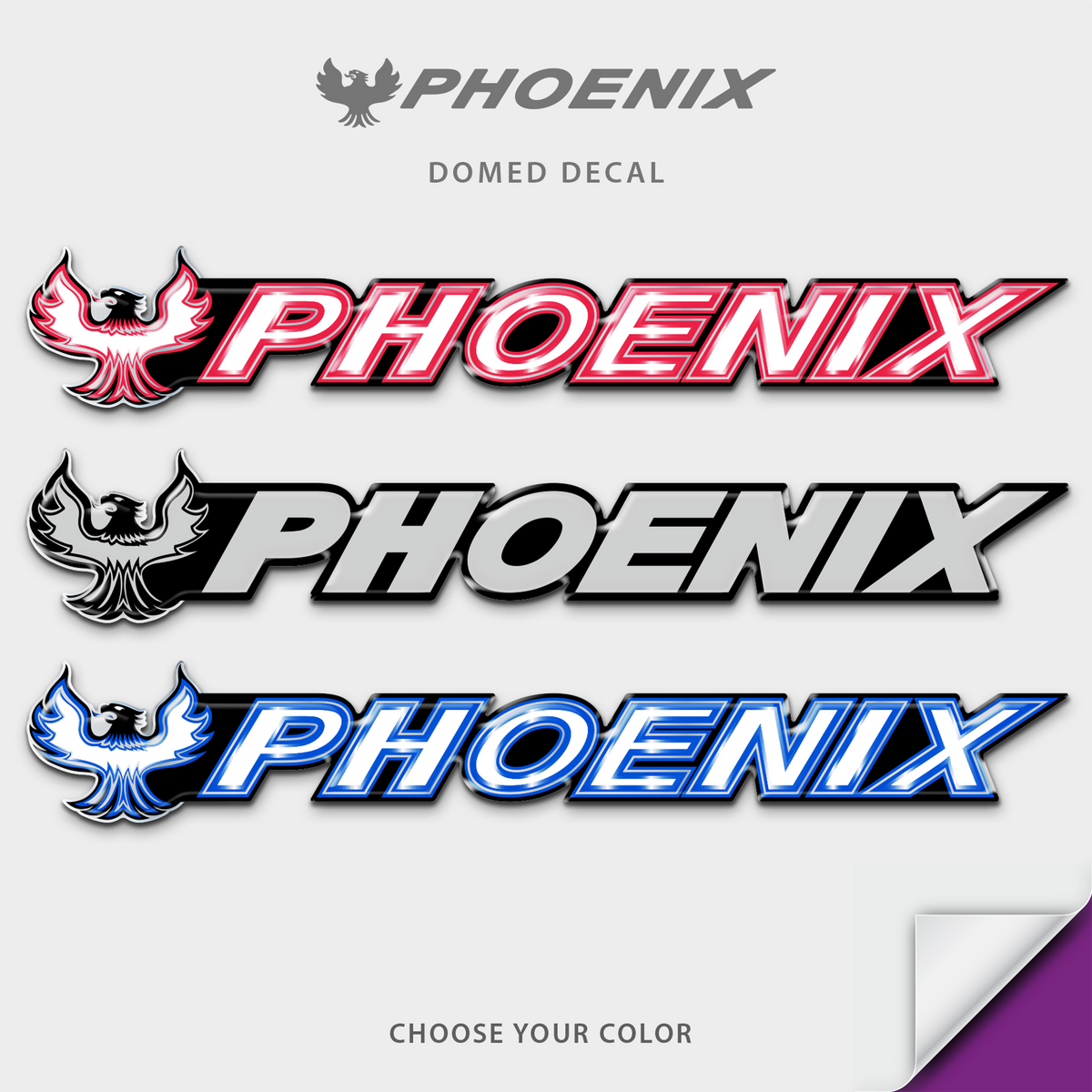 Phoenix Boats Domed Boat Decal, Factory Decal Matched Colors