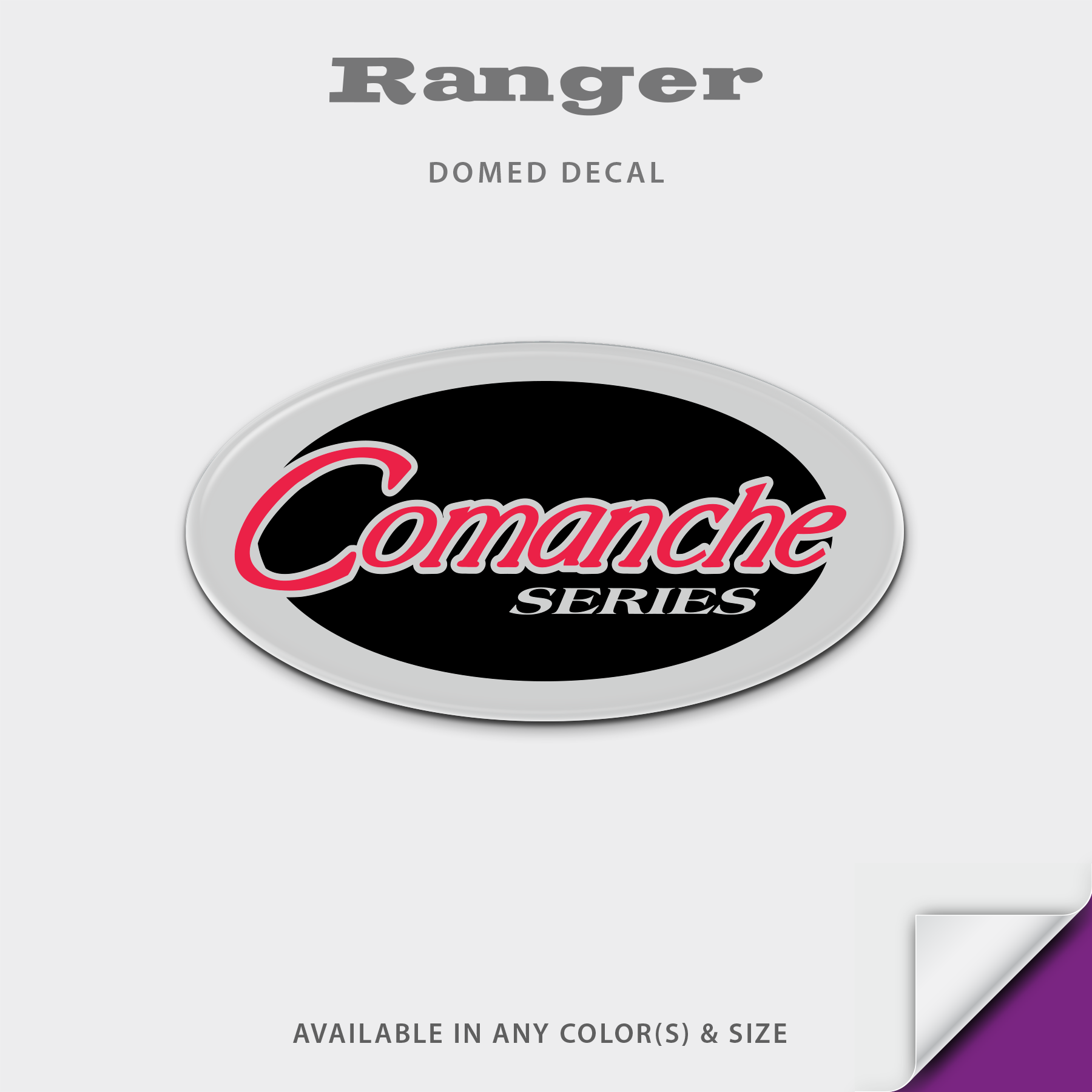 Ranger Boats Comanche Oval Domed Trailer Decal