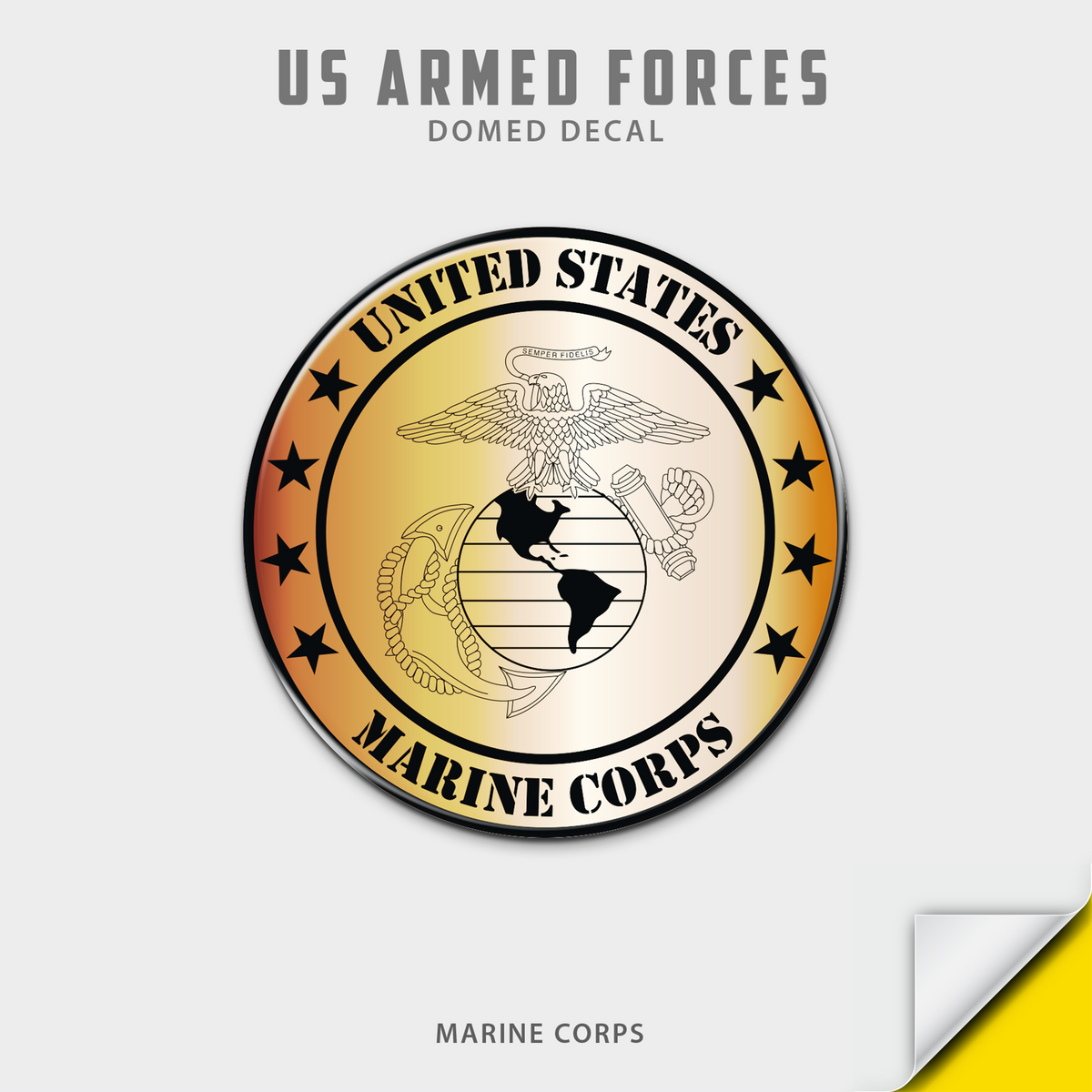 US Armed Forces Domed Decal
