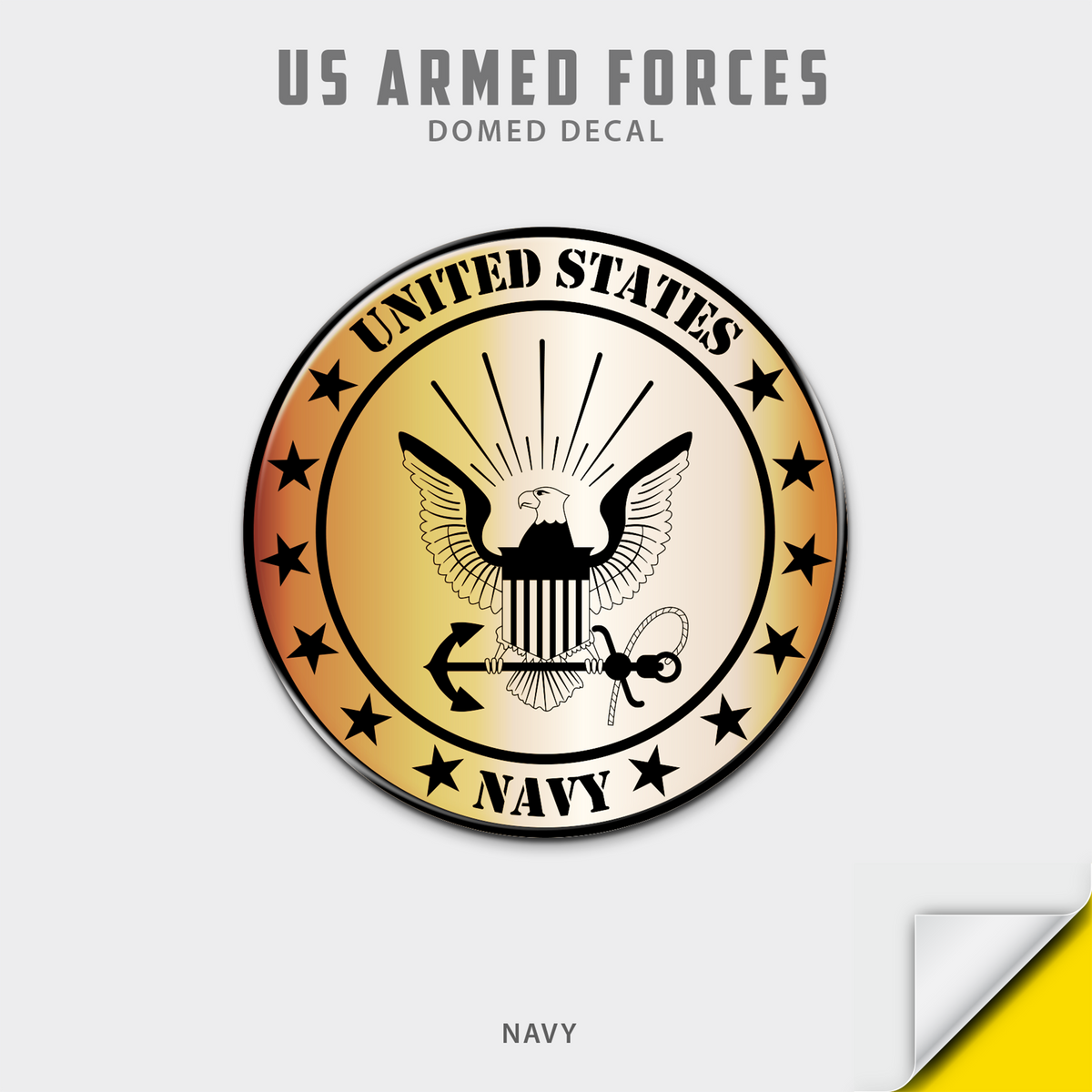 US Armed Forces Domed Decal