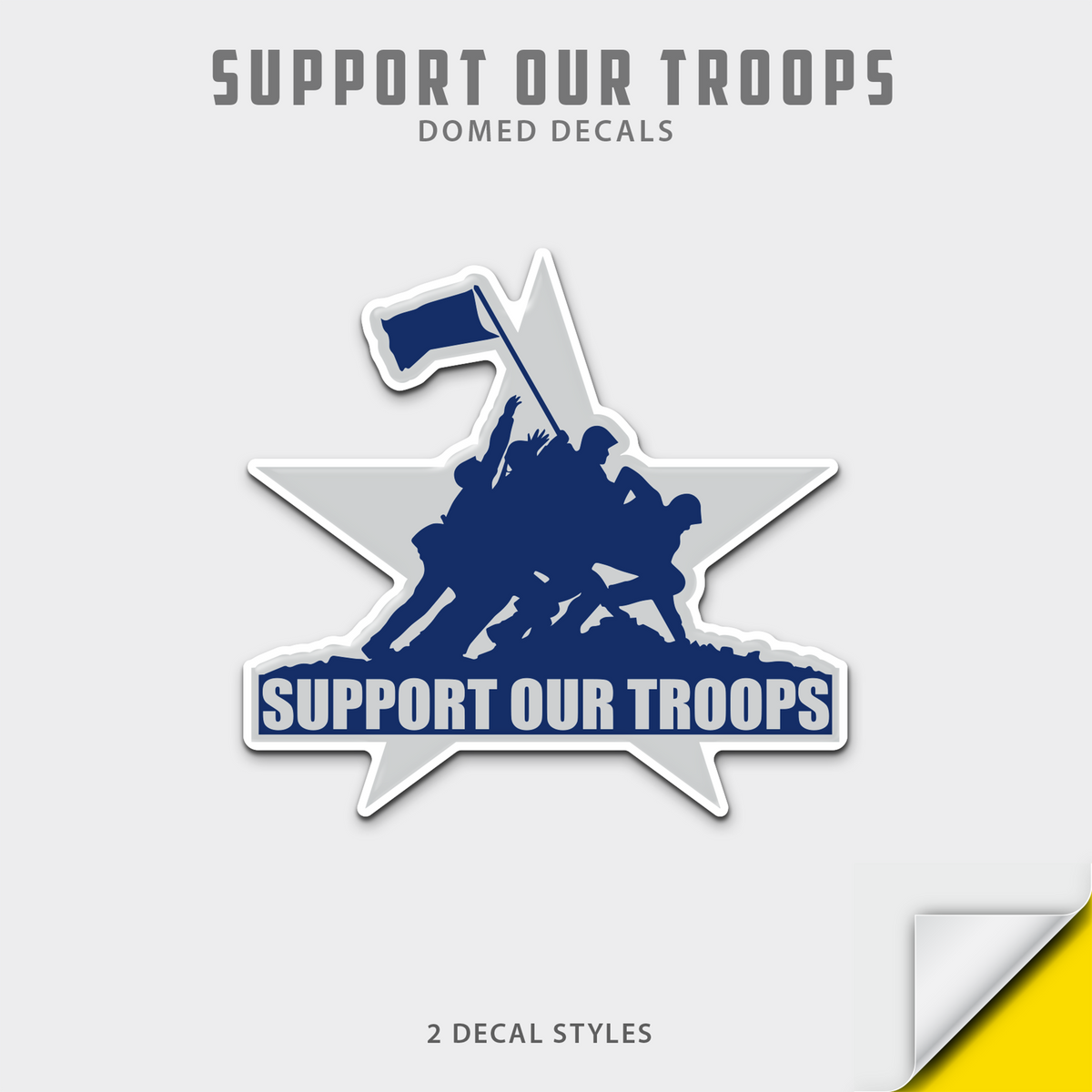 US Support Our Troops Domed Decals