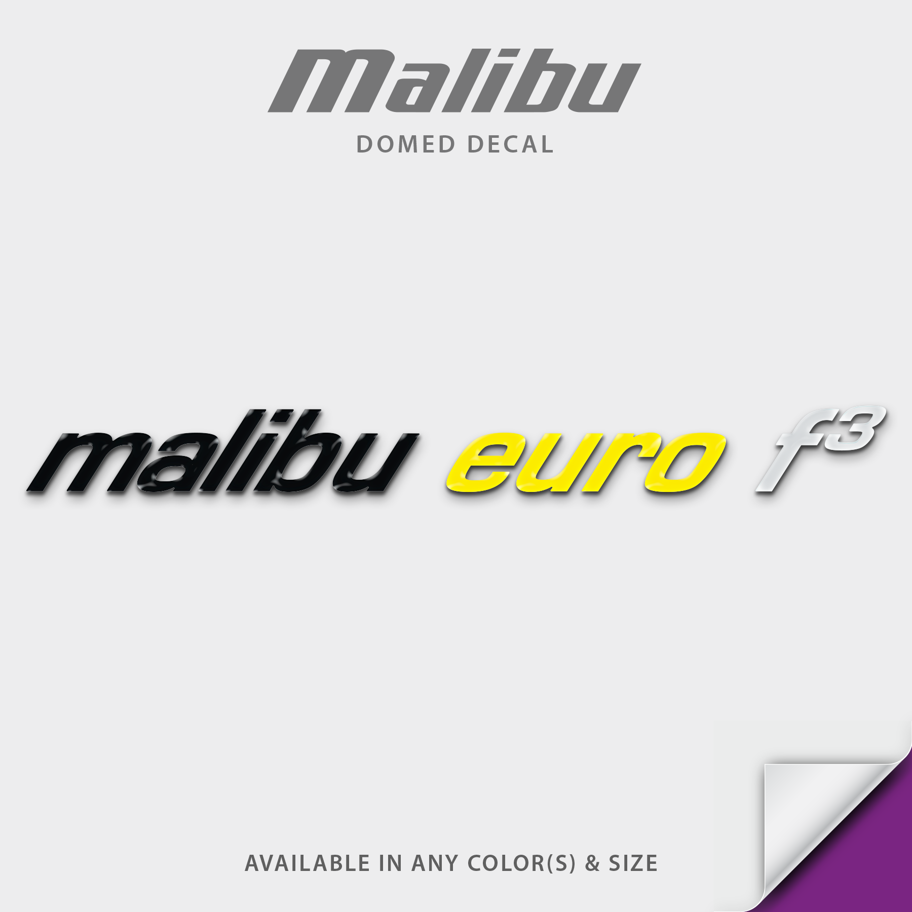 1992 Malibu Euro F3 Domed Boat Decal