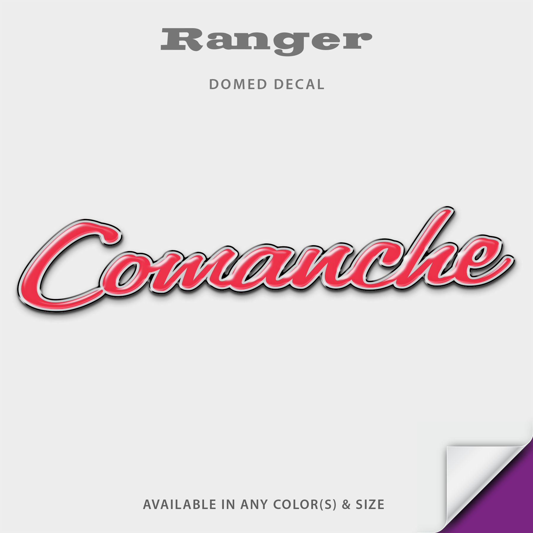 Ranger Boats Comanche Domed Decal v3