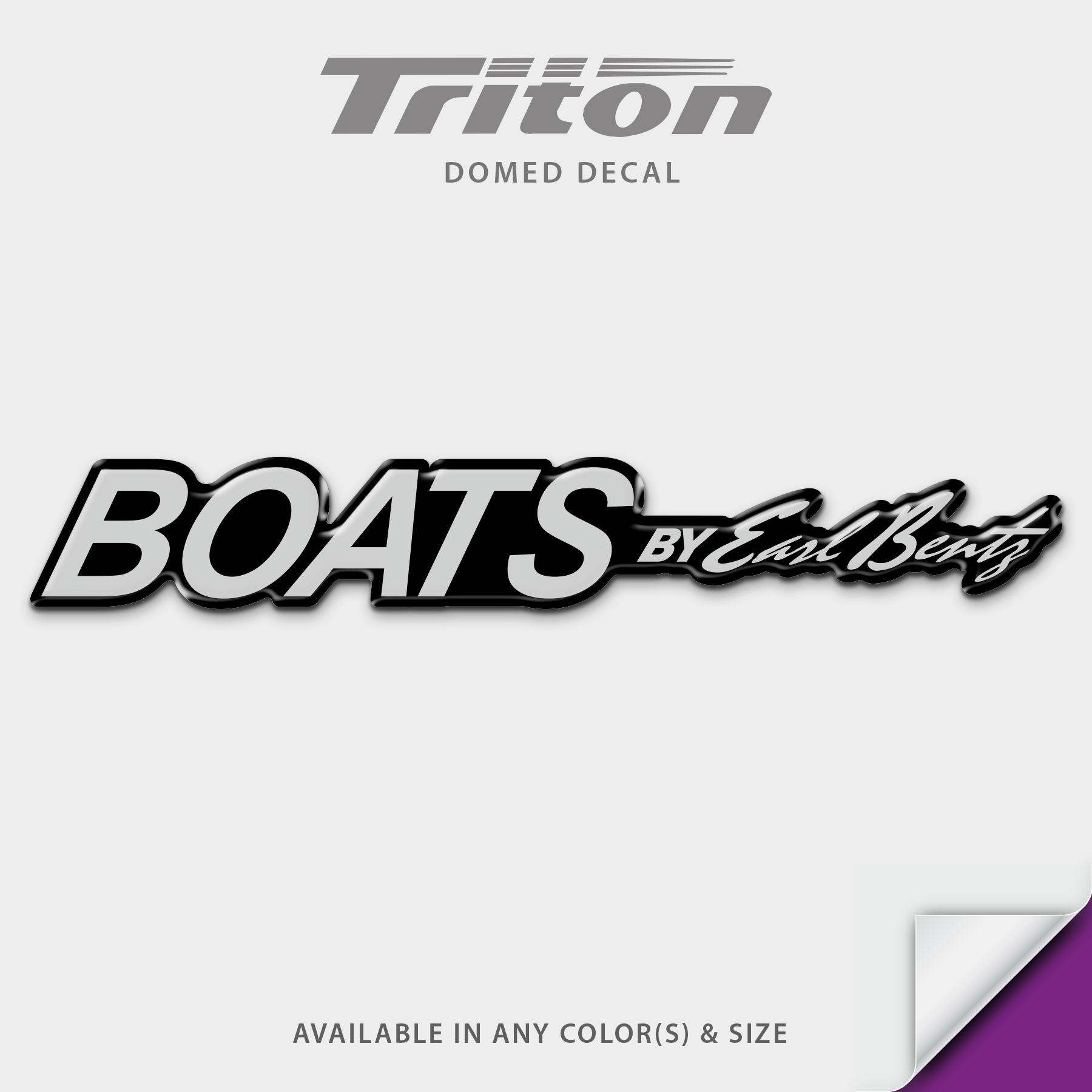 Triton Boats Earl Bentz Domed Boat Decal