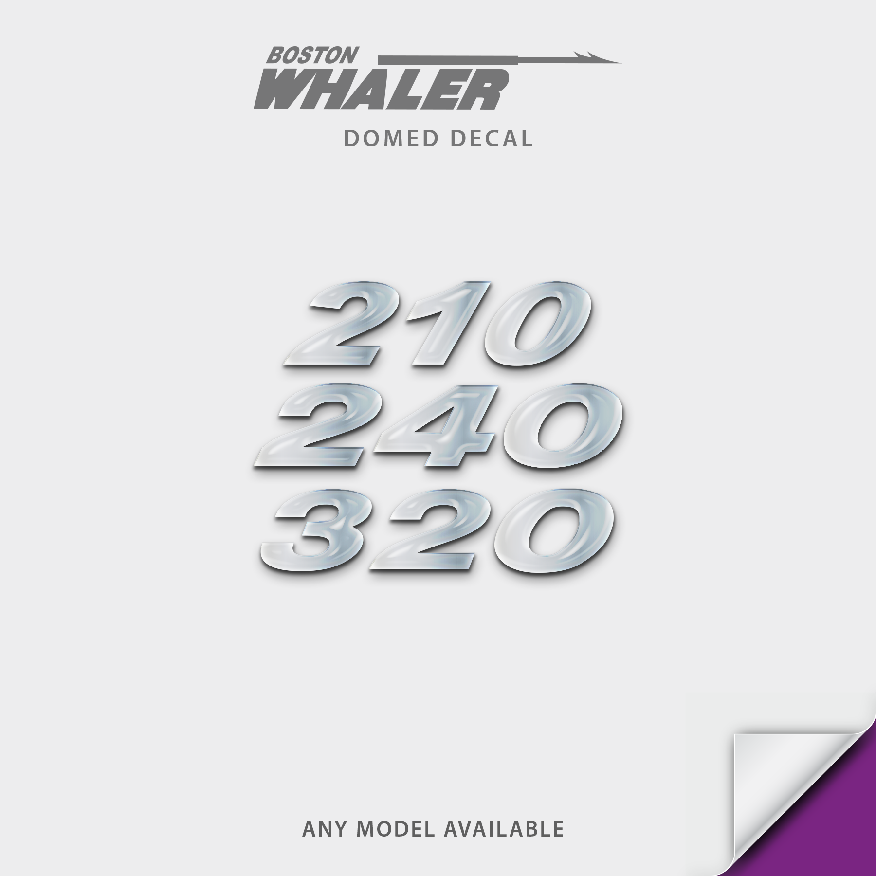 Boston Whaler Model Number Domed Boat Decal