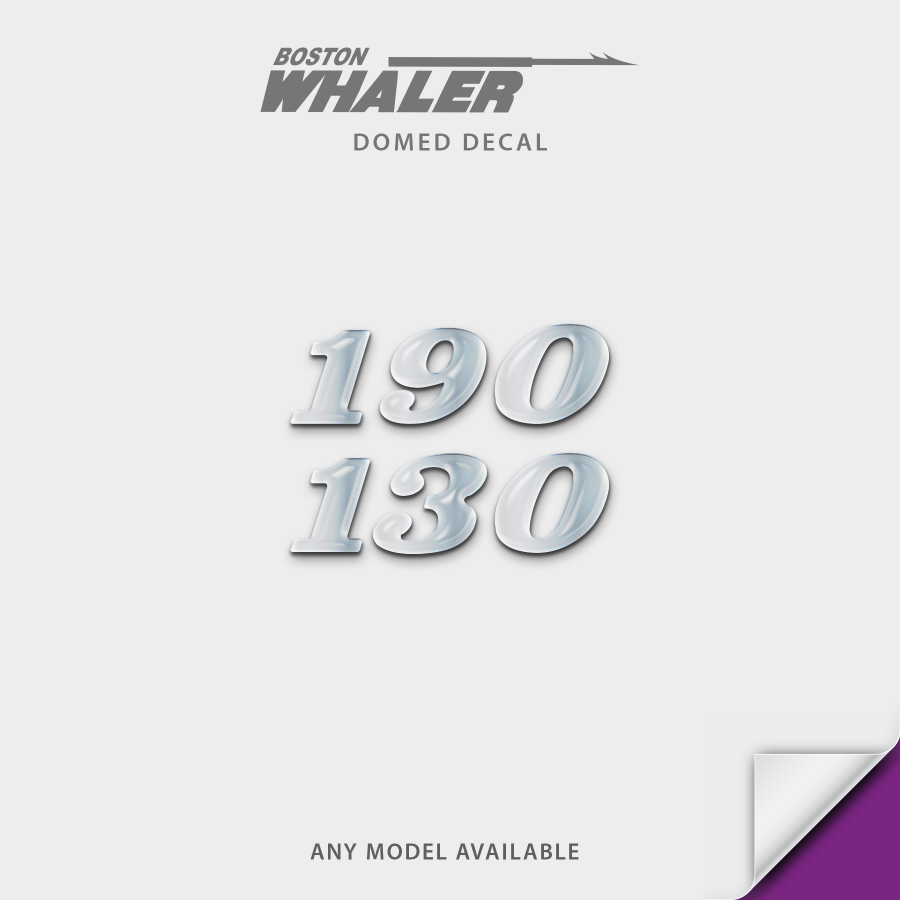 Boston Whaler Model Number Domed Boat Decal