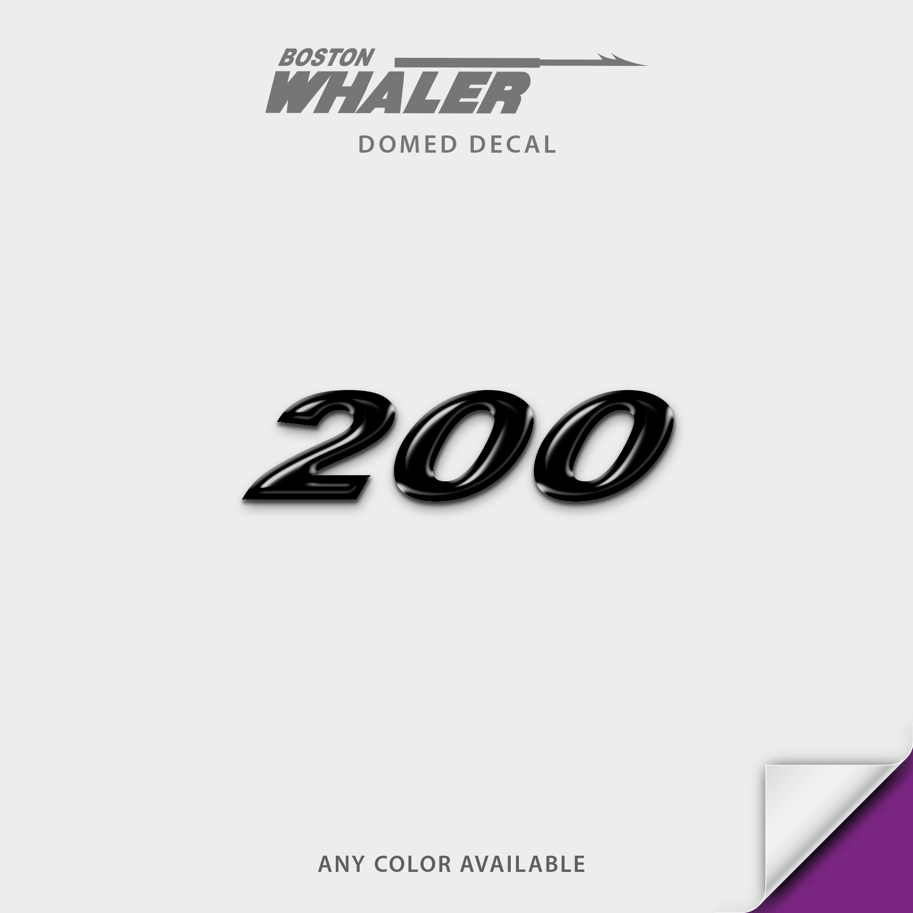 Boston Whaler Model Number Domed Boat Decal