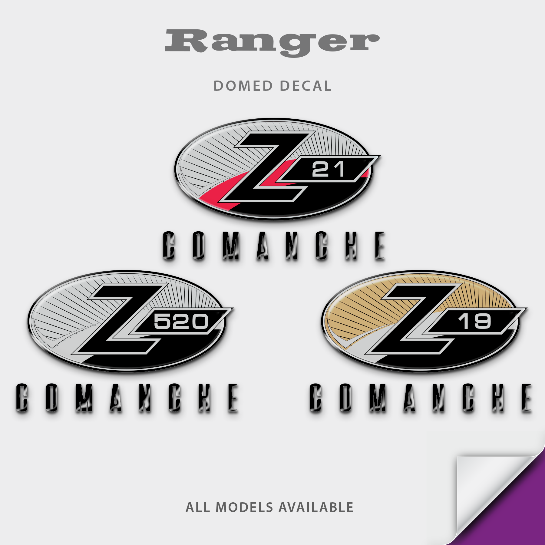 2005-2008 Ranger Z Series Comanche Domed Decal