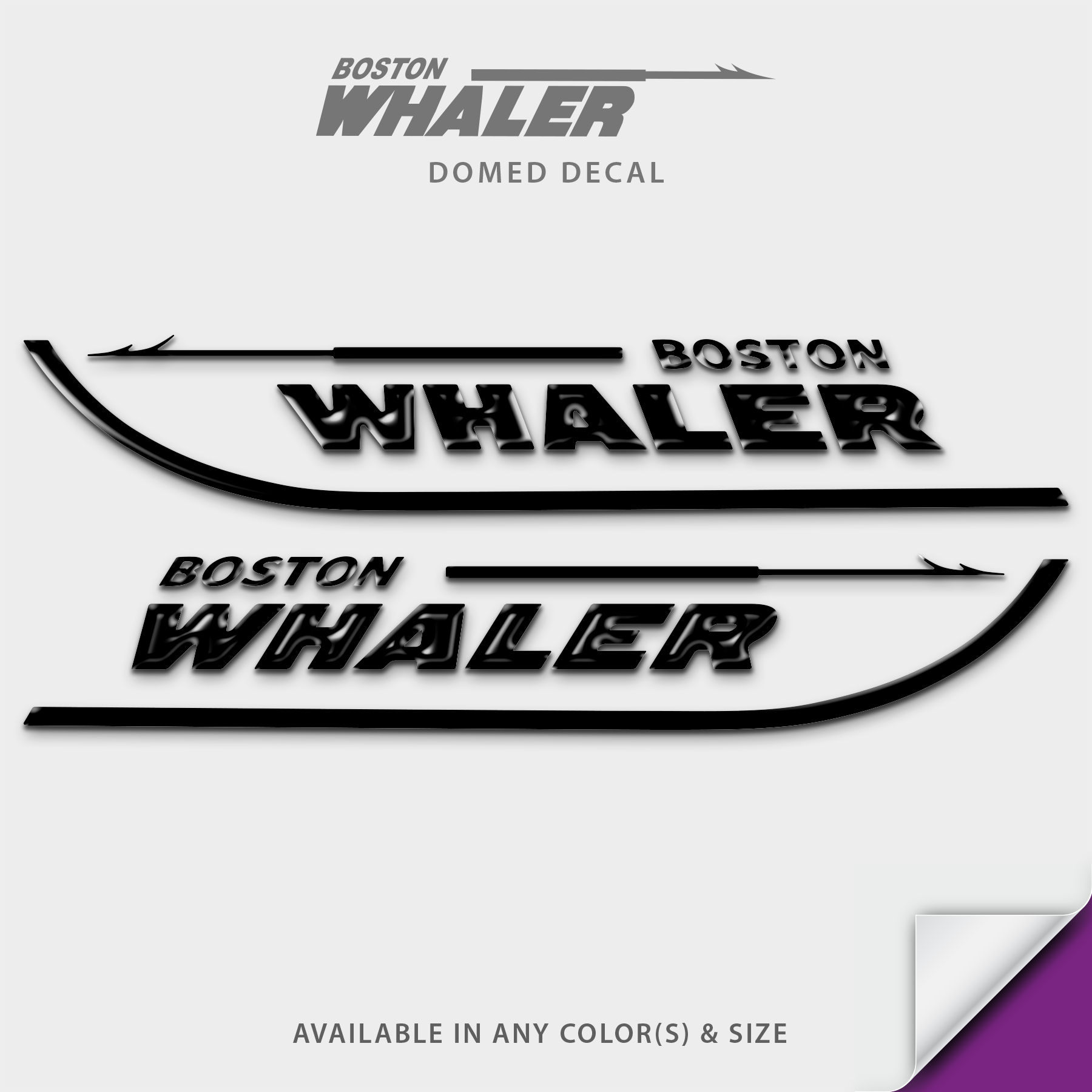 Boston Whaler Domed Boat Decal