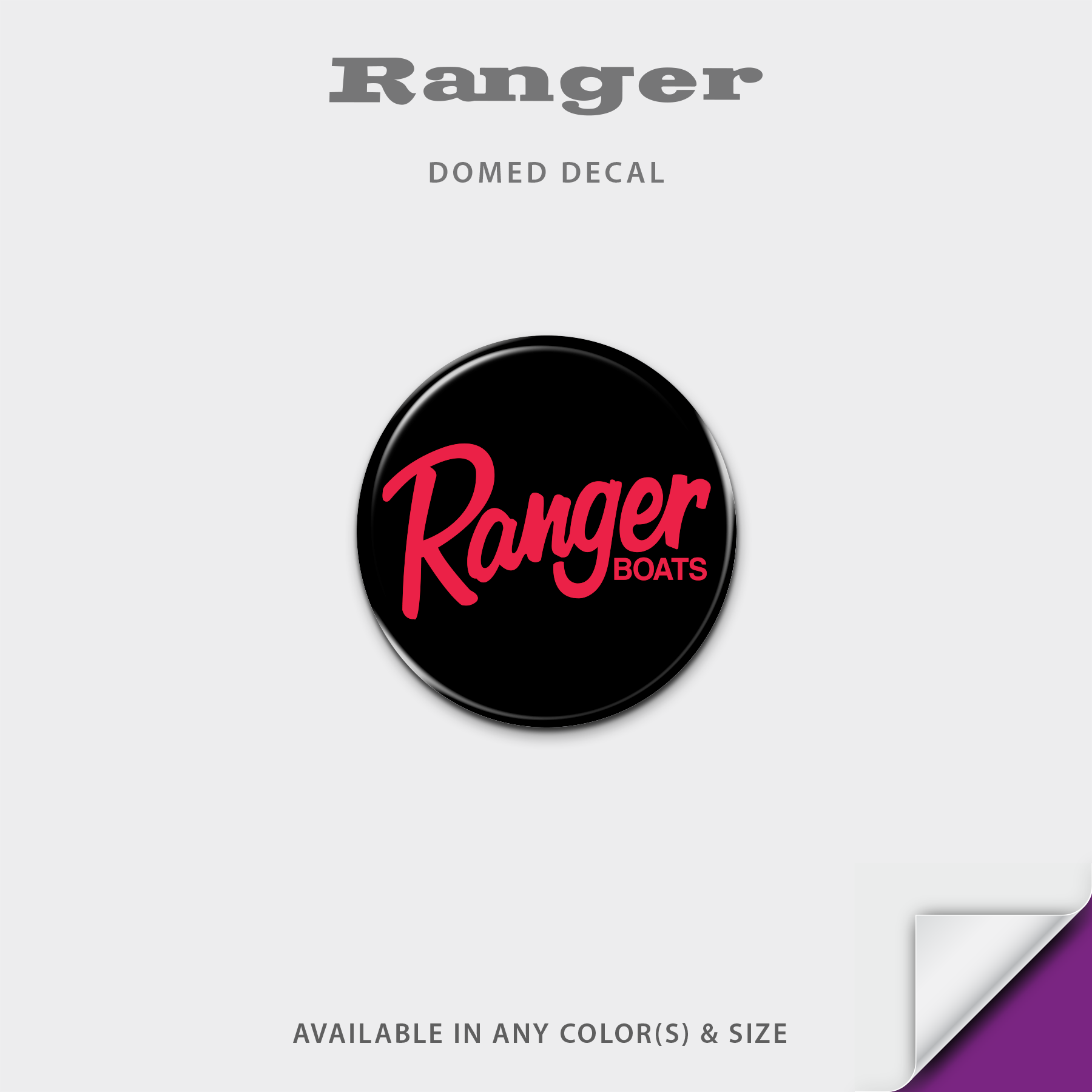 Ranger Boats Domed Steering Wheel Decal