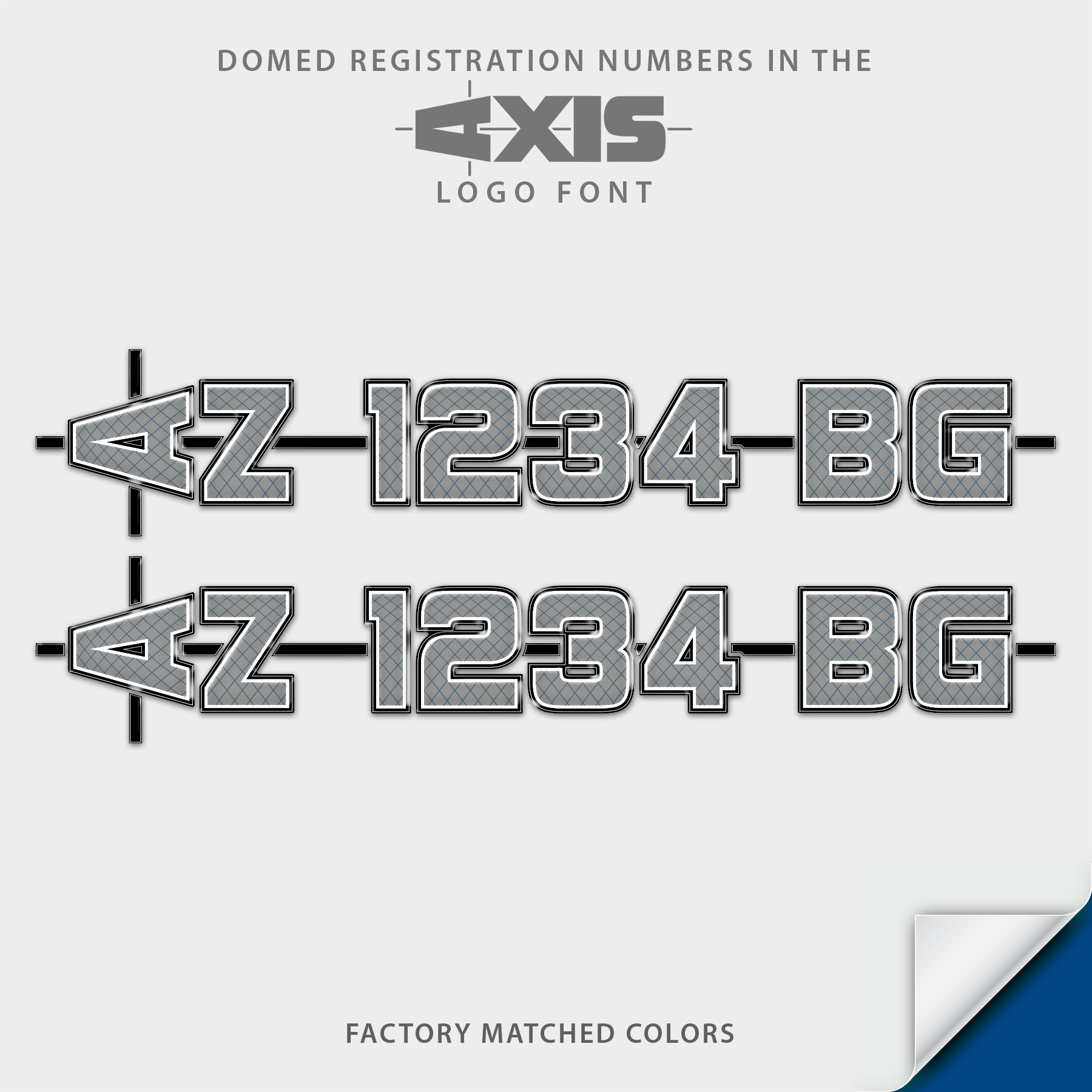2020-2024 Axis Domed Registration, Factory Decal Matched Colors