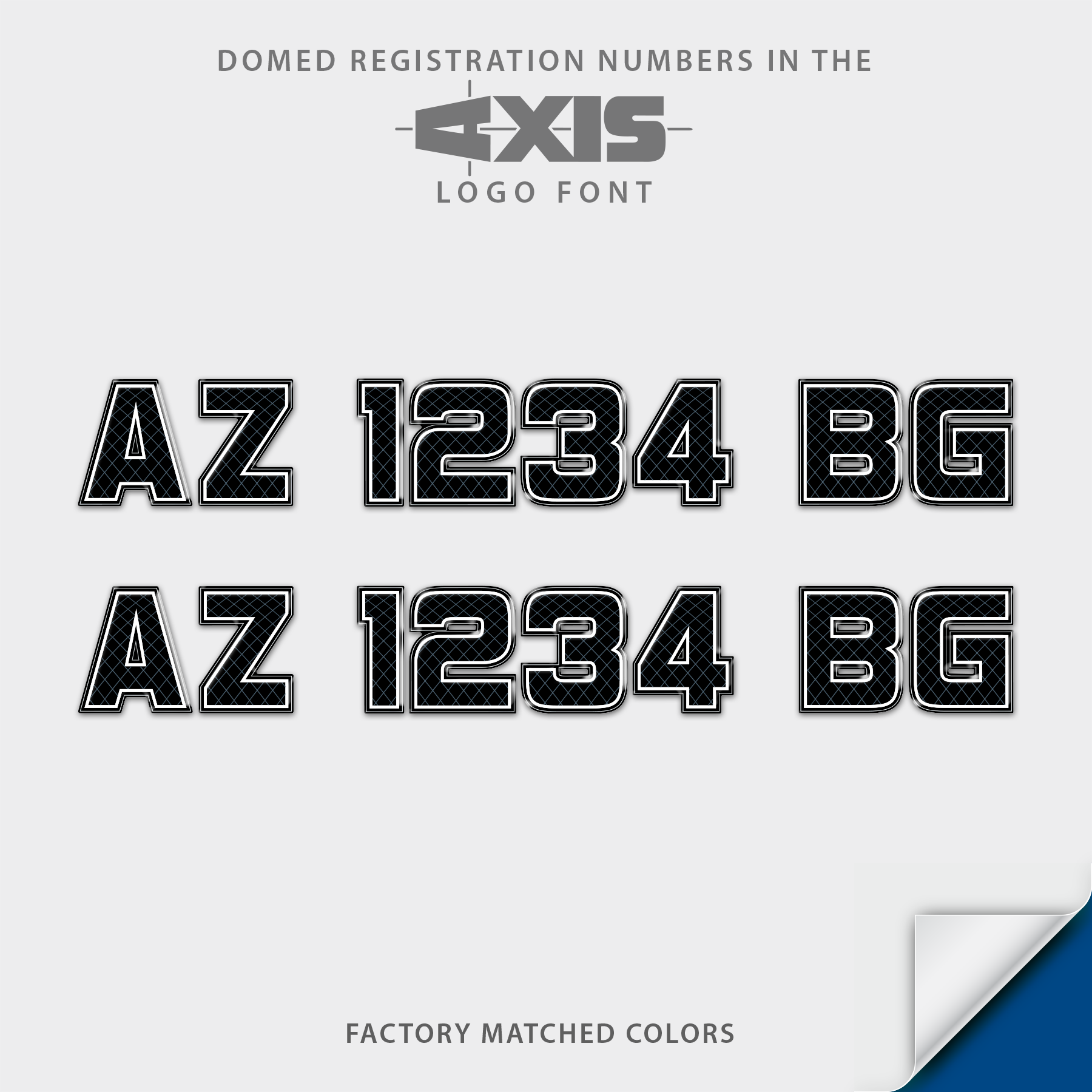 2020-2024 Axis Domed Registration, Factory Decal Matched Colors