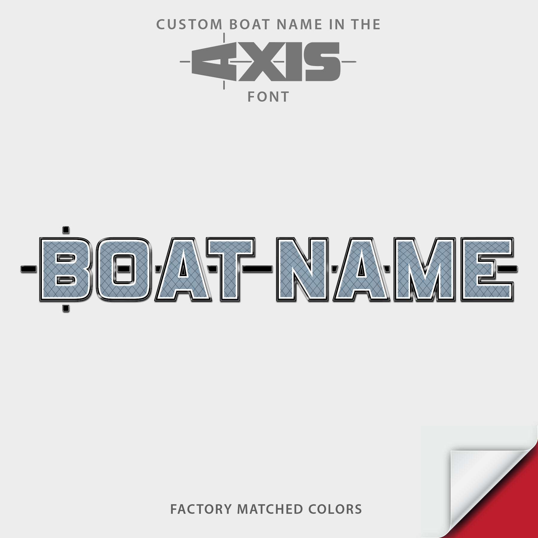2020-2024 Axis Domed Boat Name, Factory Decal Matched Colors