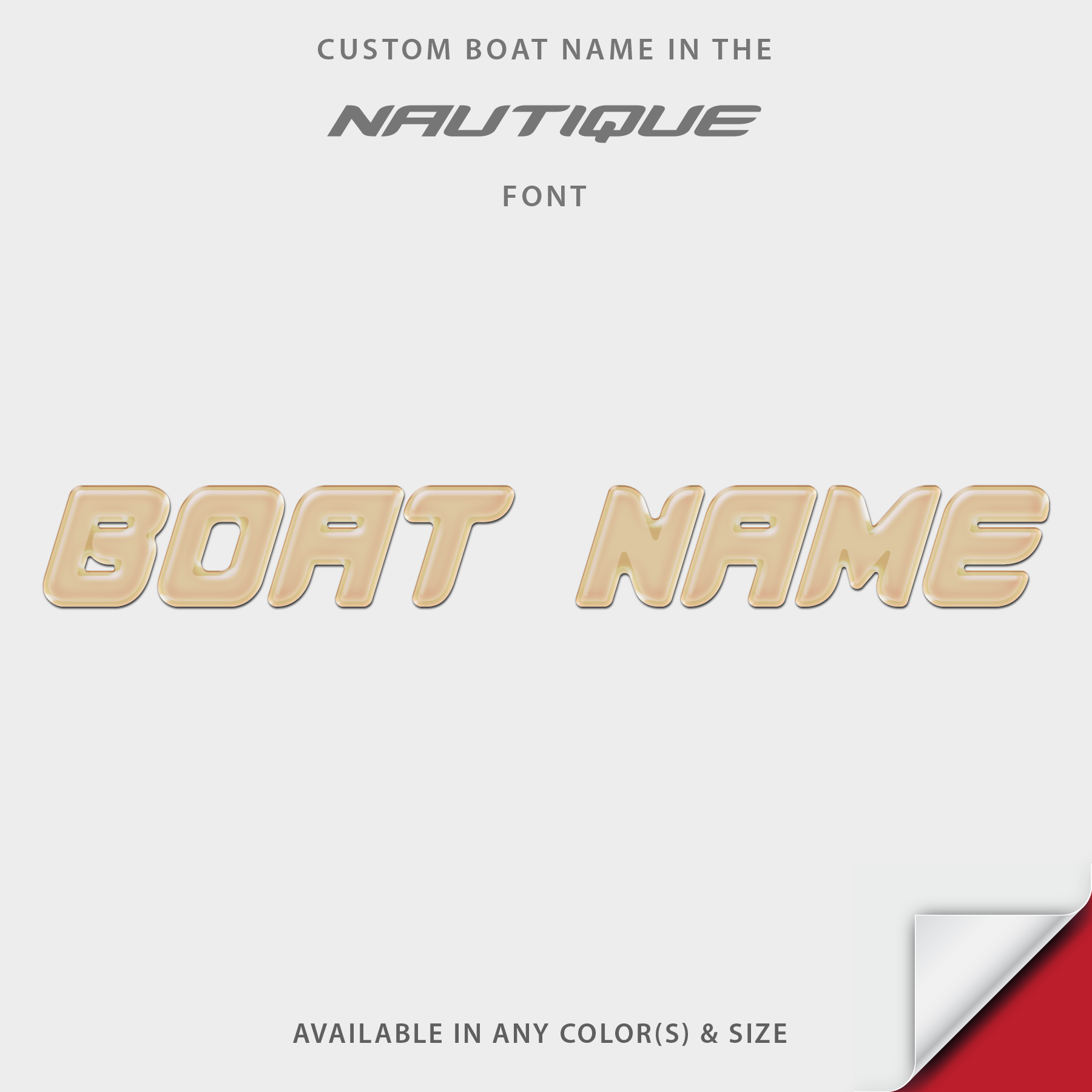 2006-2026 Nautique Domed Boat Name, Factory Decal Matched Colors