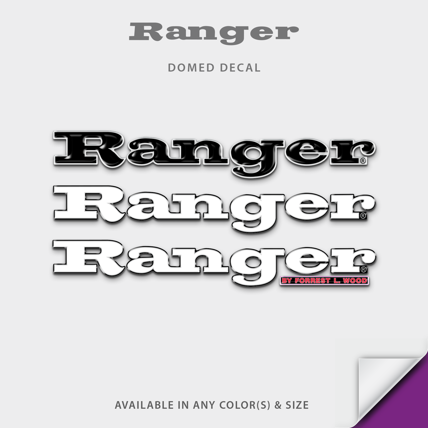 Ranger Boats RANGER Domed Boat Decal