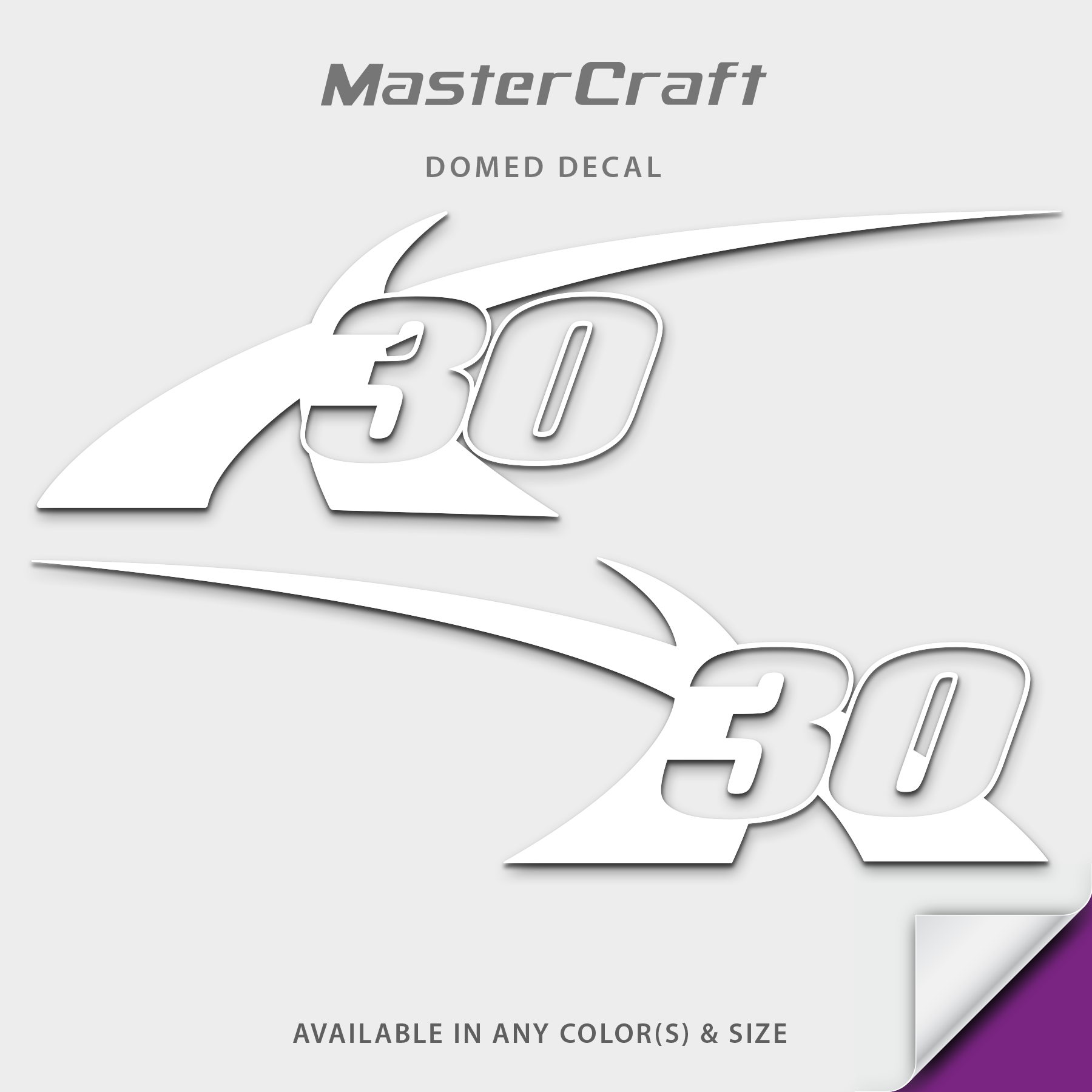 2012 MasterCraft X30 Domed Boat Decal Set