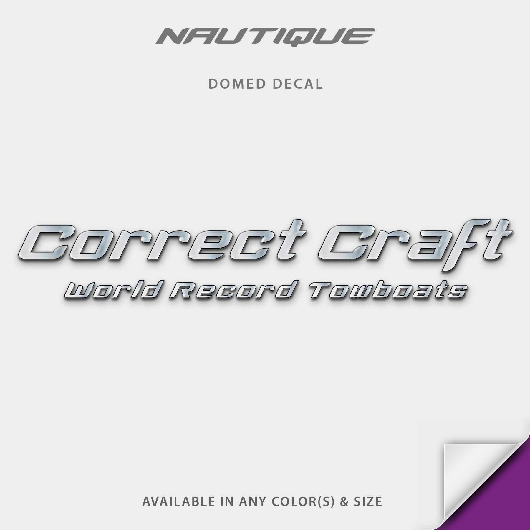 2006-2007 Nautique Correct Craft World Record Towboats Domed Boat Decal
