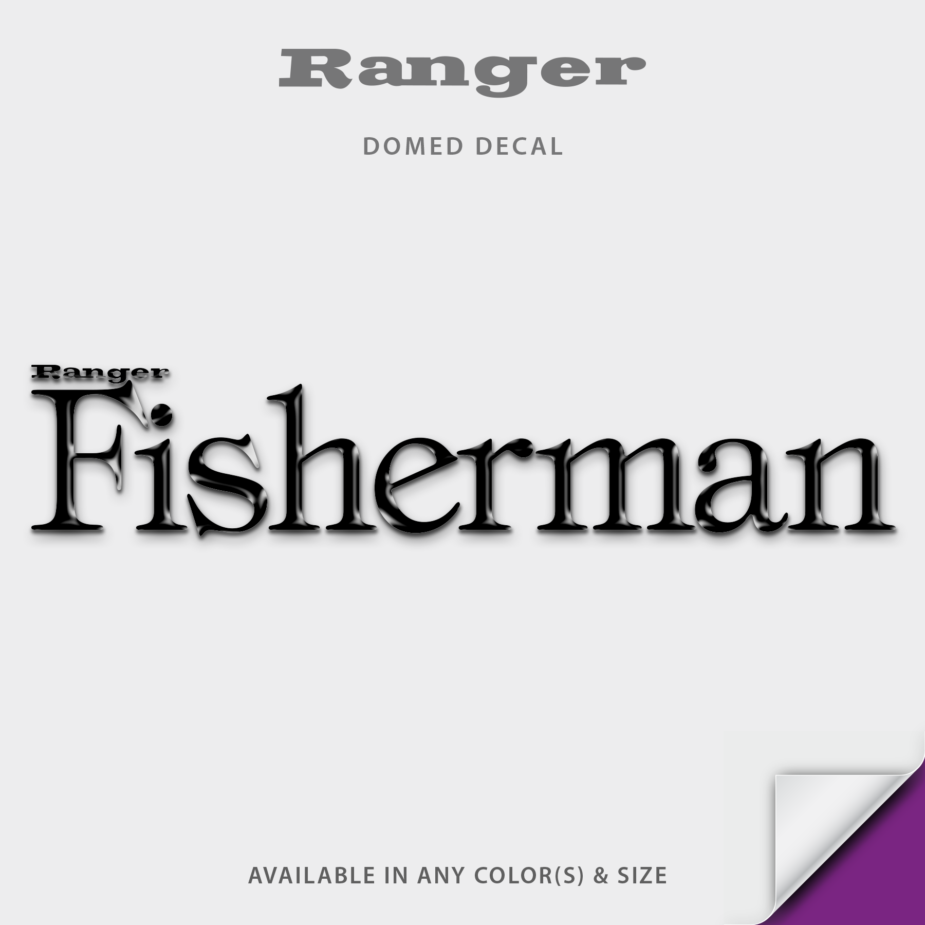 1988-1989 Ranger Boats Fisherman Domed Boat Decal