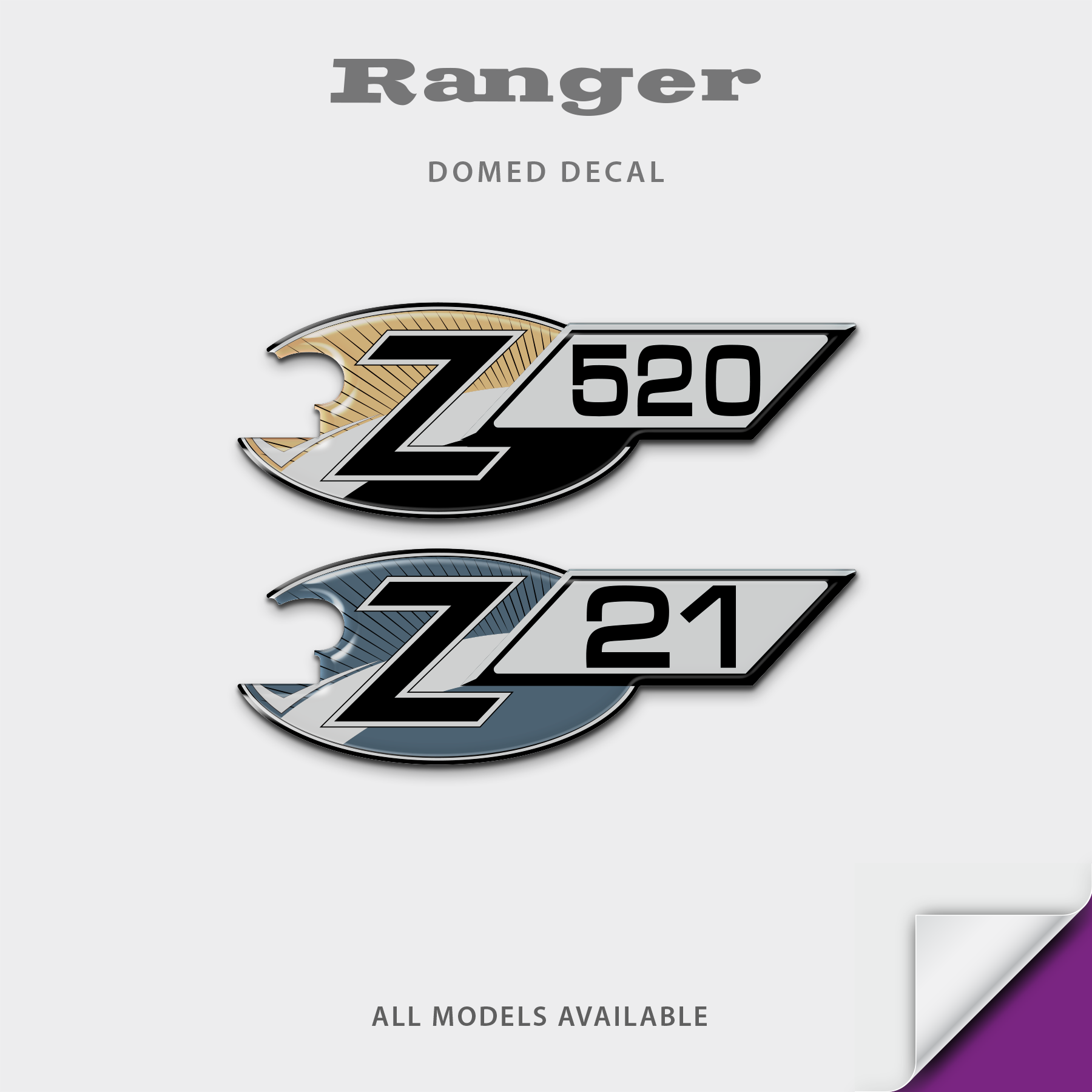 2005-2008 Ranger Z Series Domed Boat Decal, Oval Only