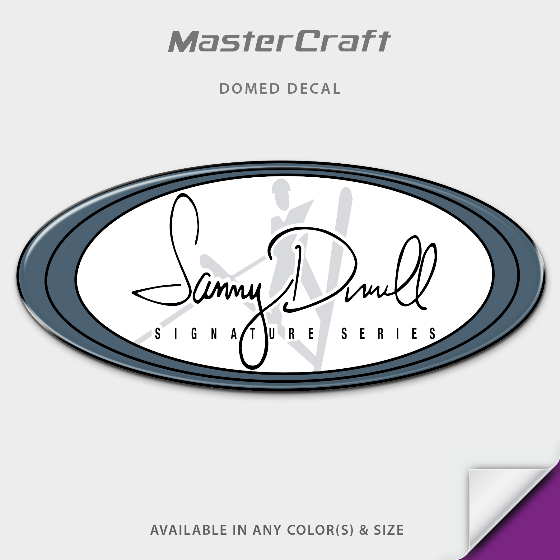 1998-1999 MasterCraft Sammy Duval Signature Oval Domed Boat Decal