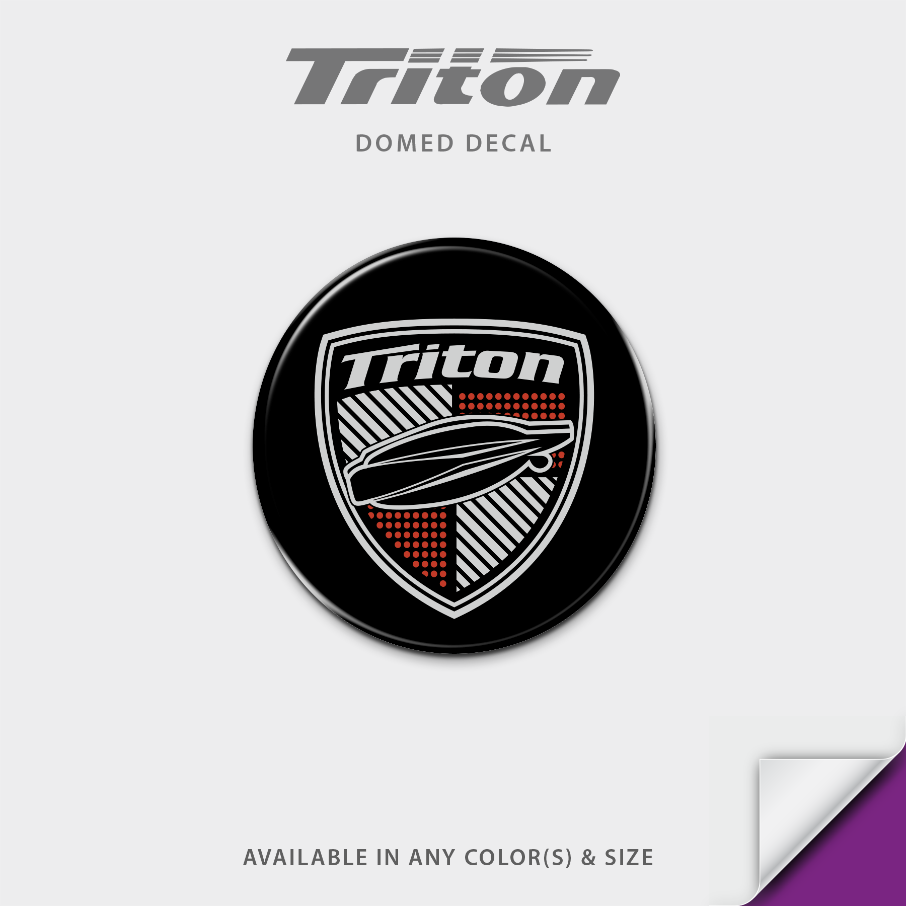 Triton Boats Shield Domed Wheel Decal