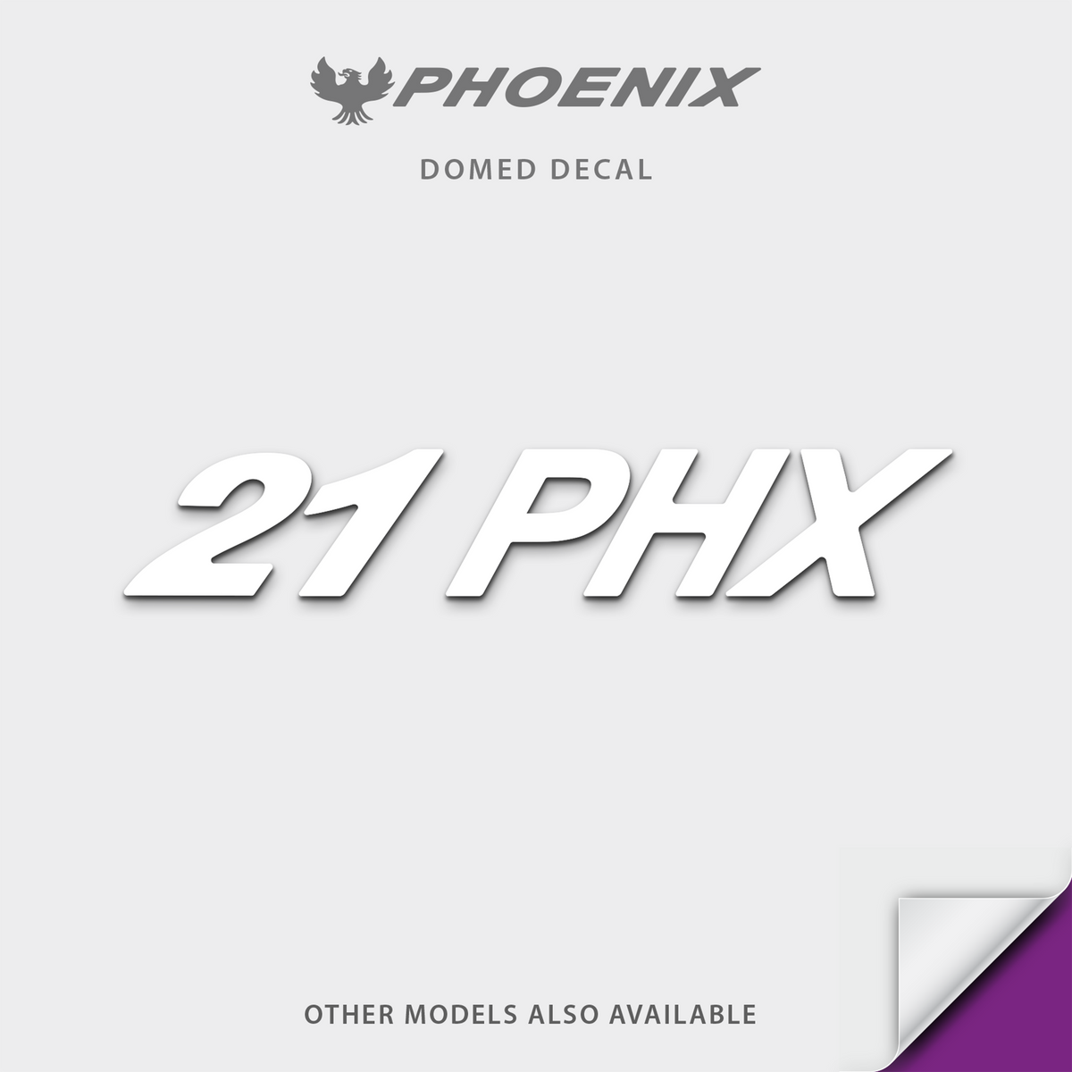 Phoenix Boat Model Domed Solid Color Decal, any number