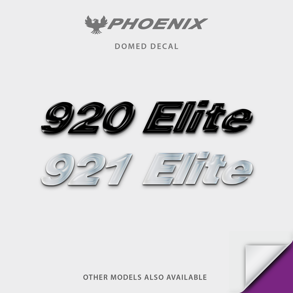 Phoenix Boat Model Domed Solid Color Decal, any number