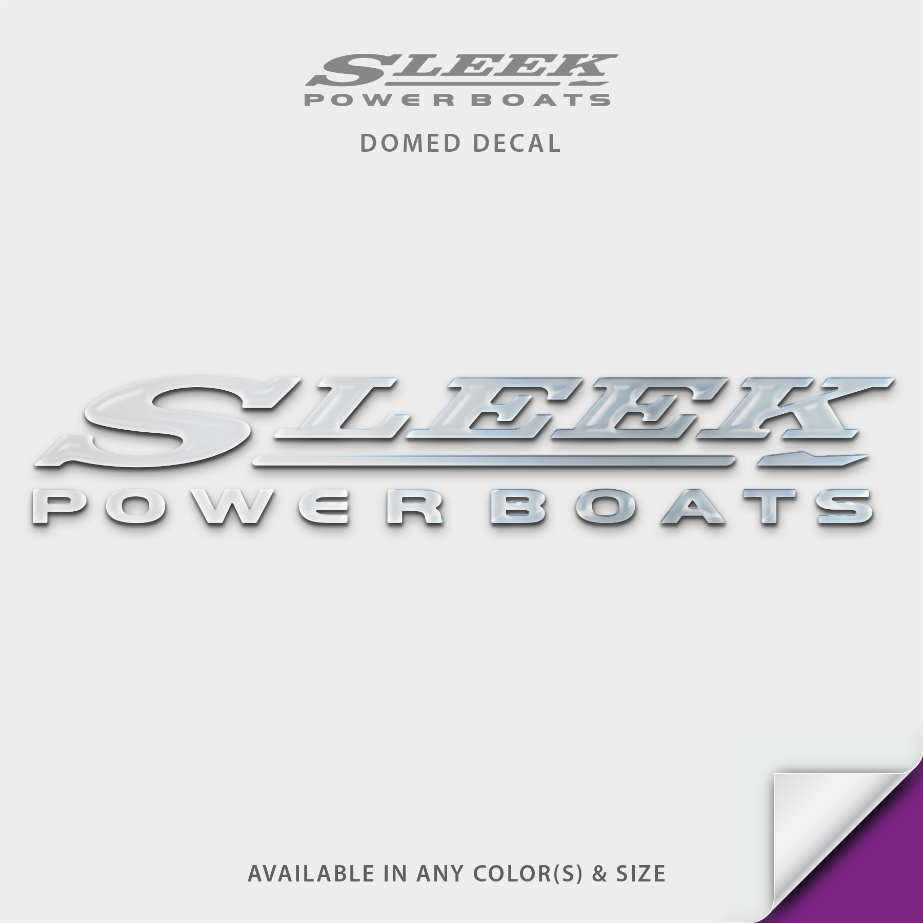 Sleekcraft Sleek Powerboats Domed Boat Decal