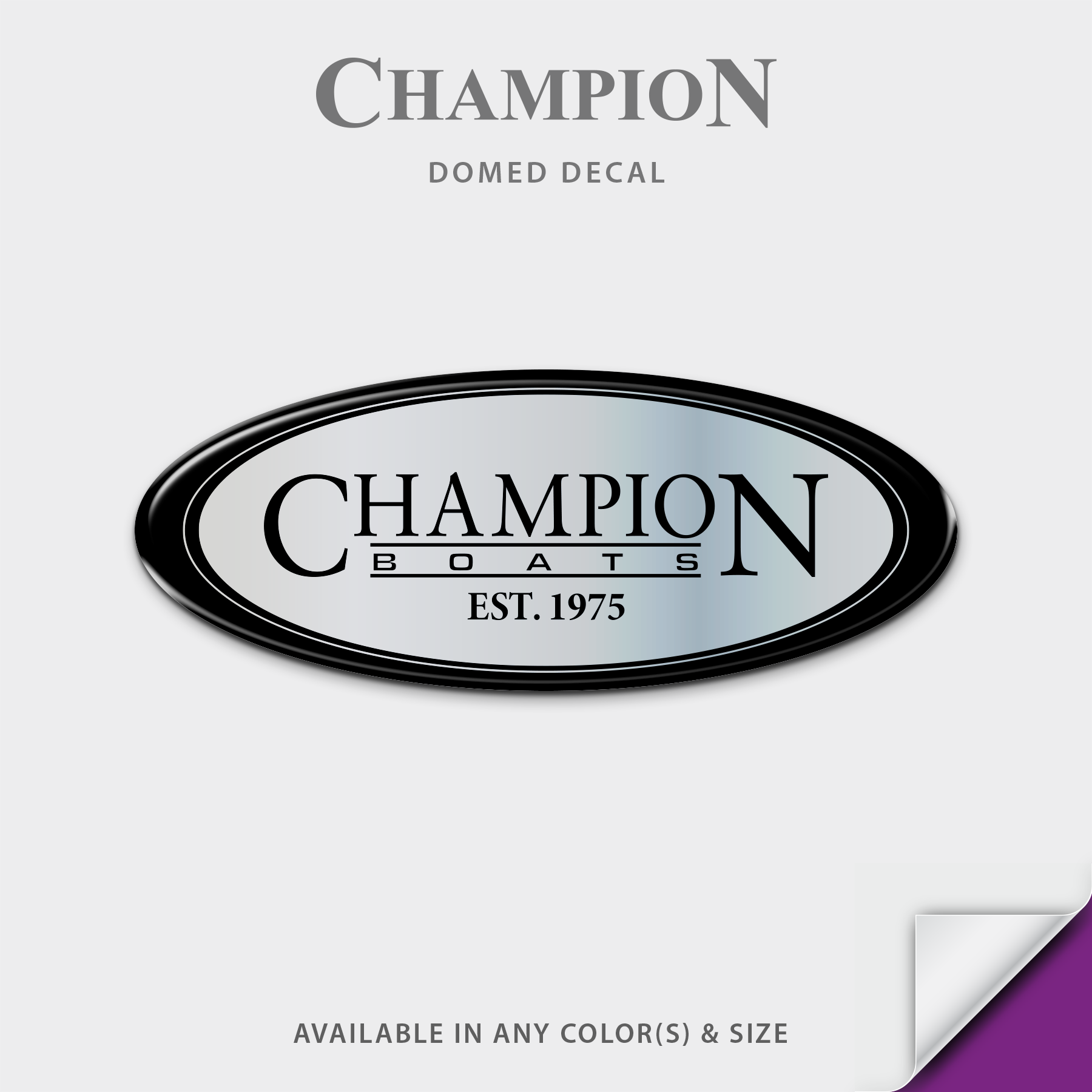 Champion Boats Domed Seat Decal