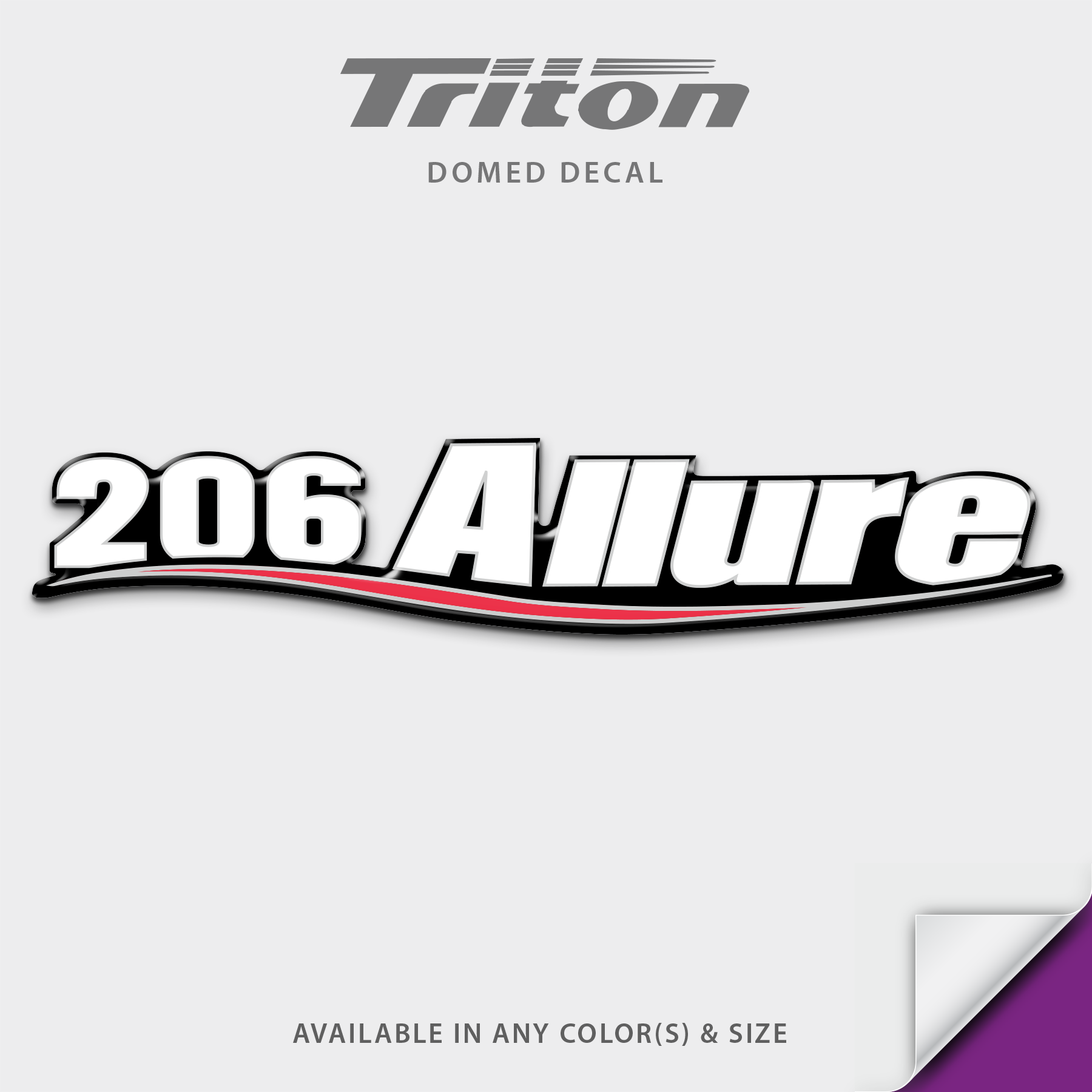 Triton Boats Allure Domed Boat Decal