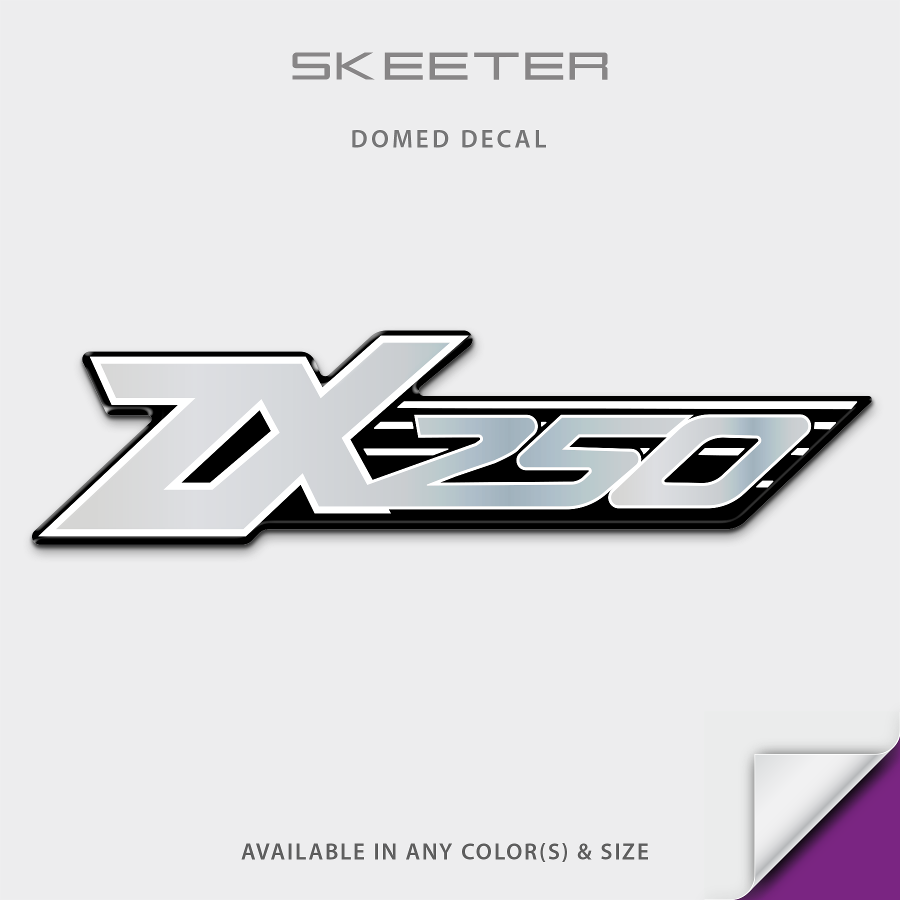 Skeeter ZX250 Model Number Domed Boat Decal